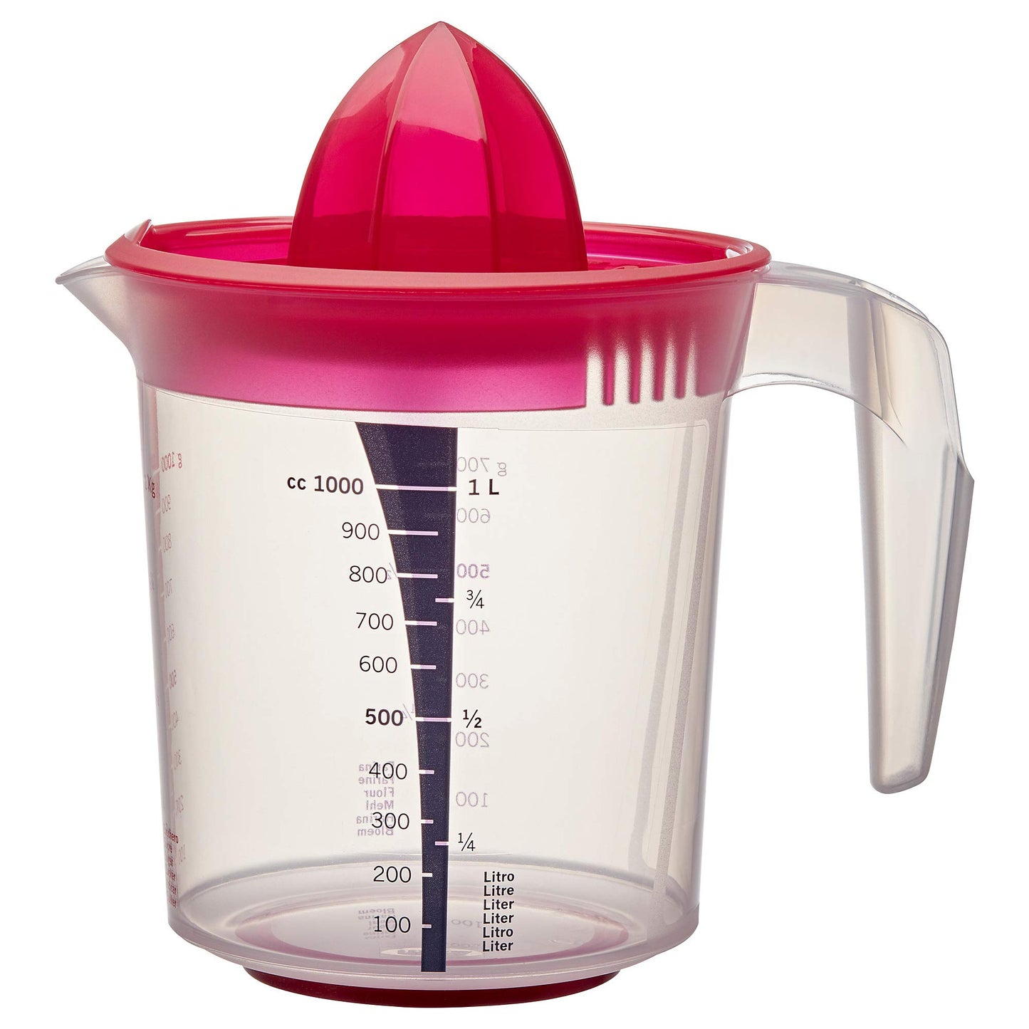 IKEA INFRIA Brocca con coperchio e spremiagrumi, 1,0 l, Trasparente/Ciliegia