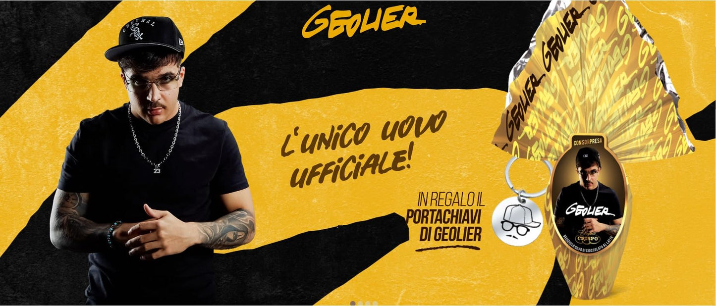 Uovo Di Pasqua Geolier con sorpresa cioccolato al latte Crispo 220 gr