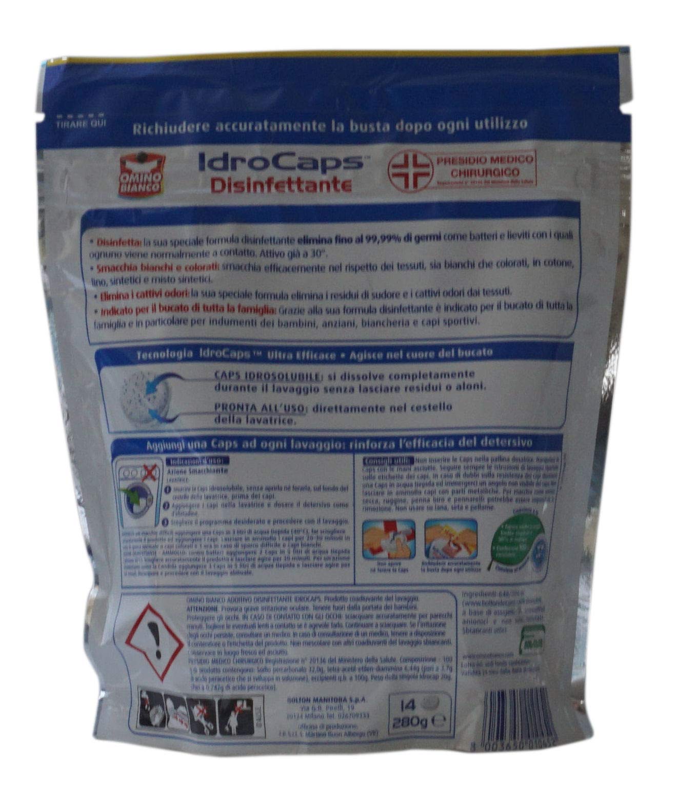 Omino Bianco Hydro caps Disinfettante 14 compresse, 280 g