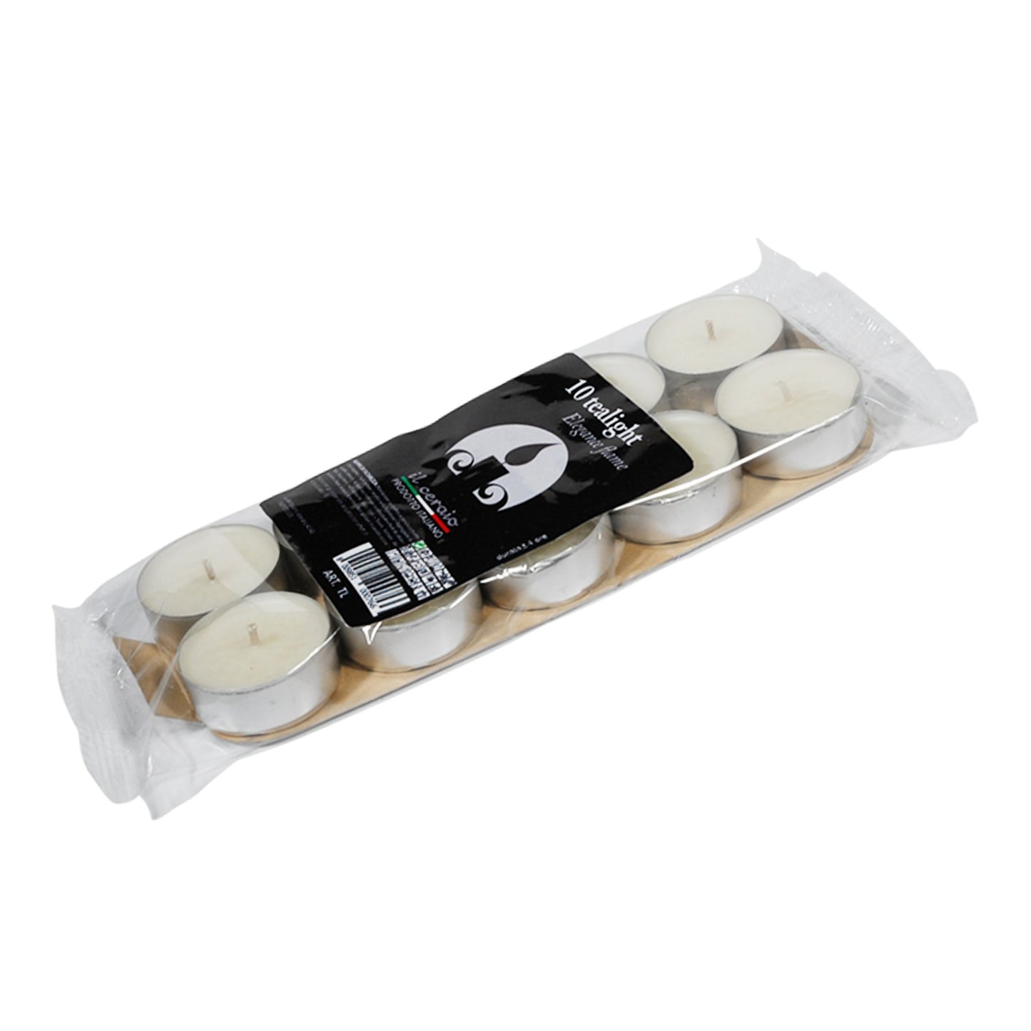 Nappi Carlo Cereria TL 10B Candela Tealight Bianca 10 Pezzi, Cera, 3.6 H 1.55