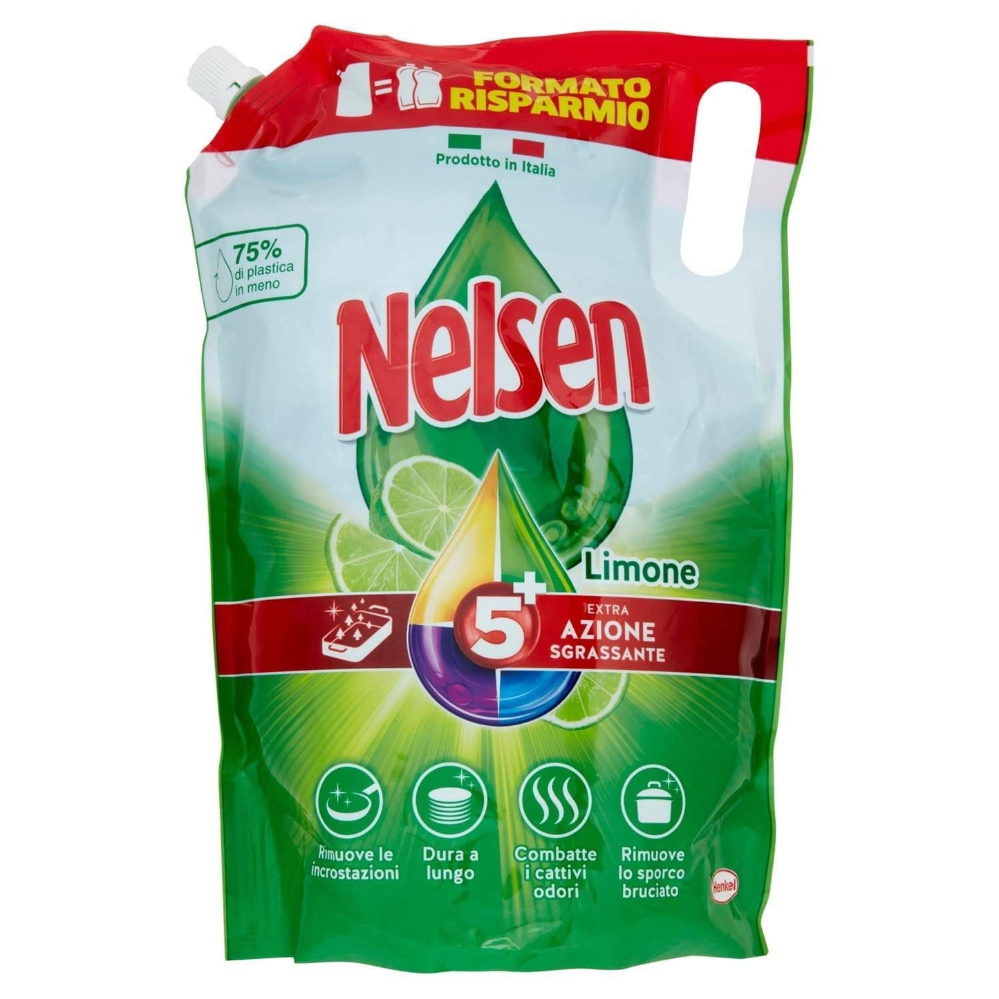 Nelsen Eco Ricarica Detersivo Per Piatti A Mano, 1800 ml