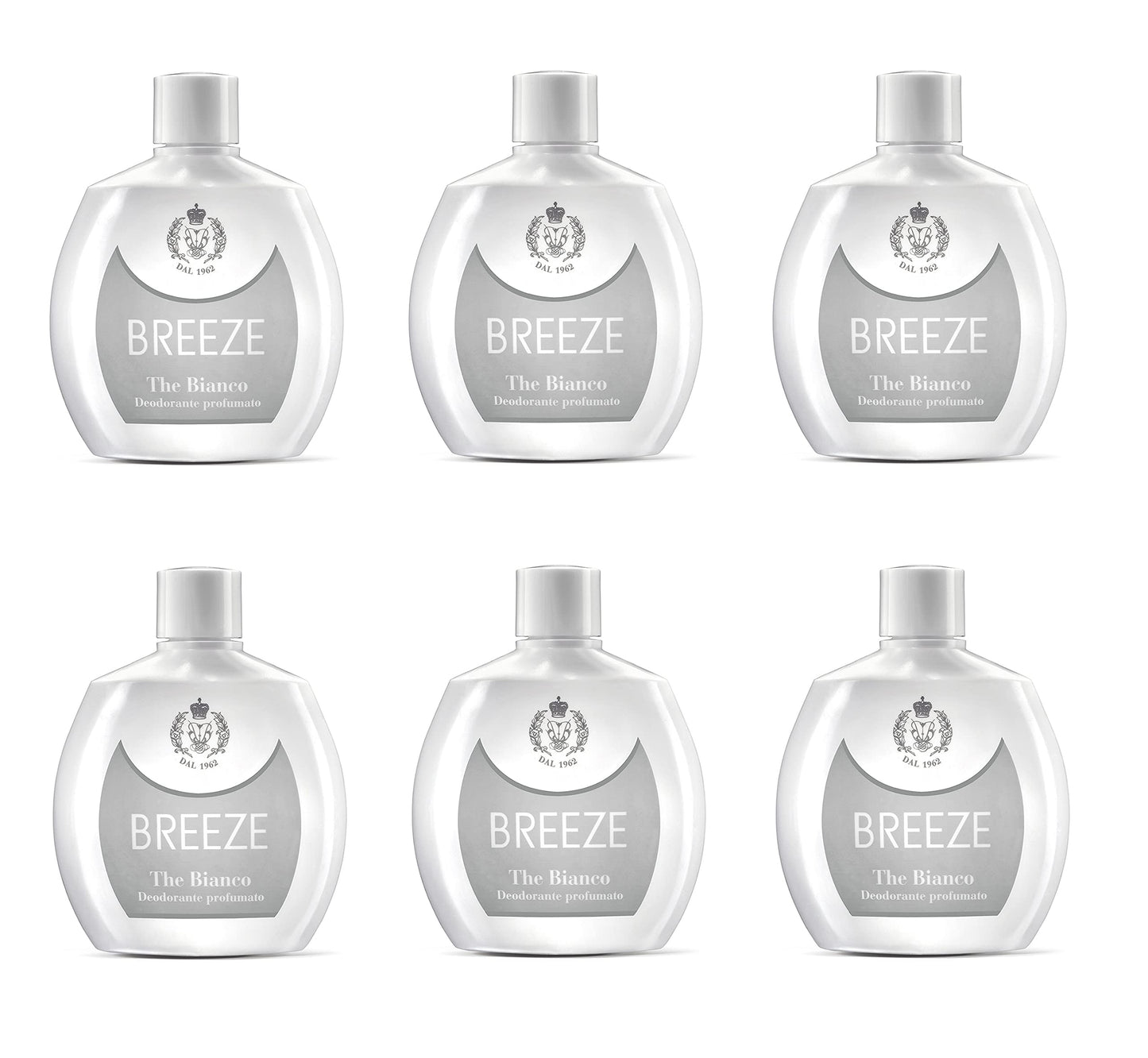 Set 6 BREEZE Deodorante SQUEEZE THE Bianco 100 Ml. Cura del corpo