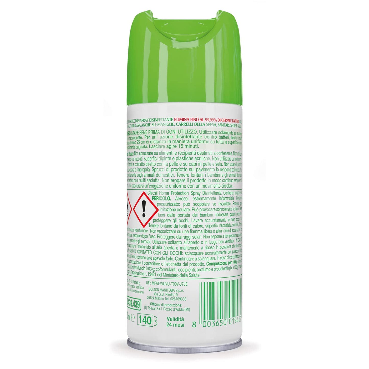 Citrosil Home Protection, Spray Disinfettante On the Go con Vere Essenze di Agrumi, Superfici Multiuso, Elimina Fino al 99,9% dei Batteri, Pratico Utilizzo Dentro e Fuori Casa, 100 ml x 3 Pezzi