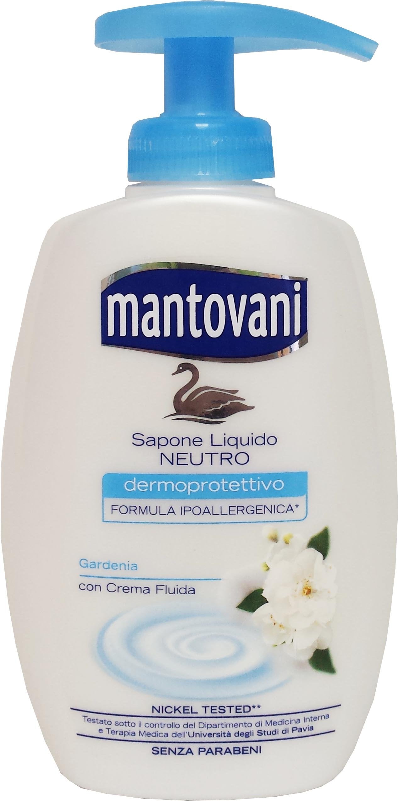 12 x MANTOVANI Sapone Liq.Gardenia Ipoaller.C/Crema Fluida 300 Ml