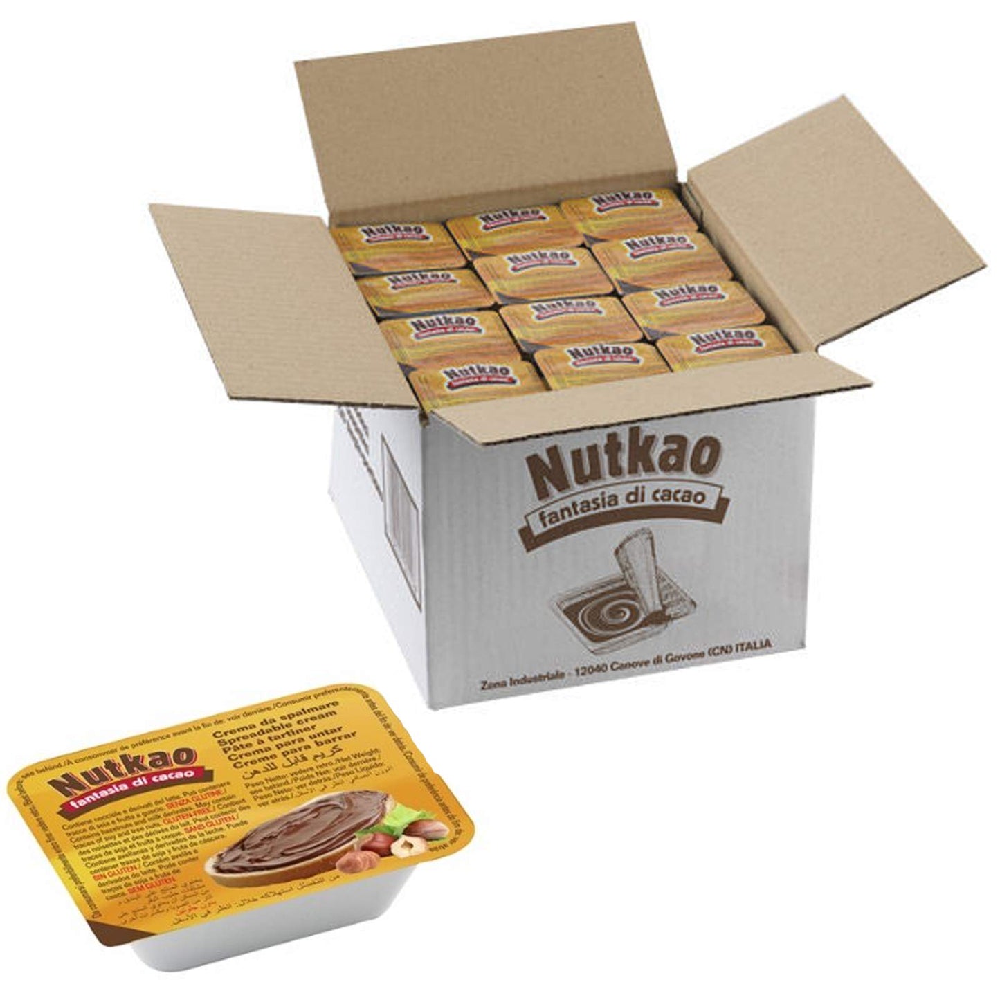 CREMA SPALMABILE NUTKAO MONOPORZIONE 120 VASCHETTE DA 18 GR NOCCIOLA