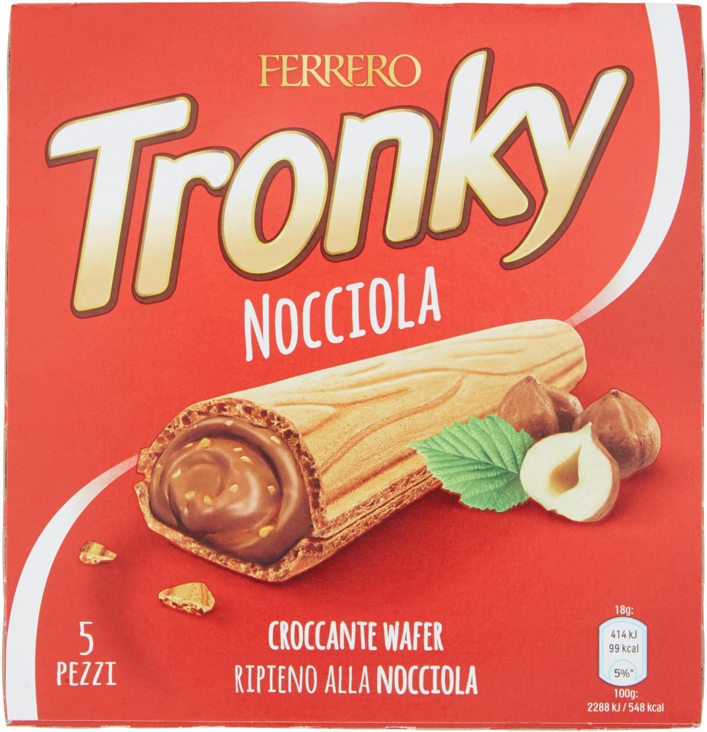 Tronky alla Nocciola 5pcs, (Pacco di 2)