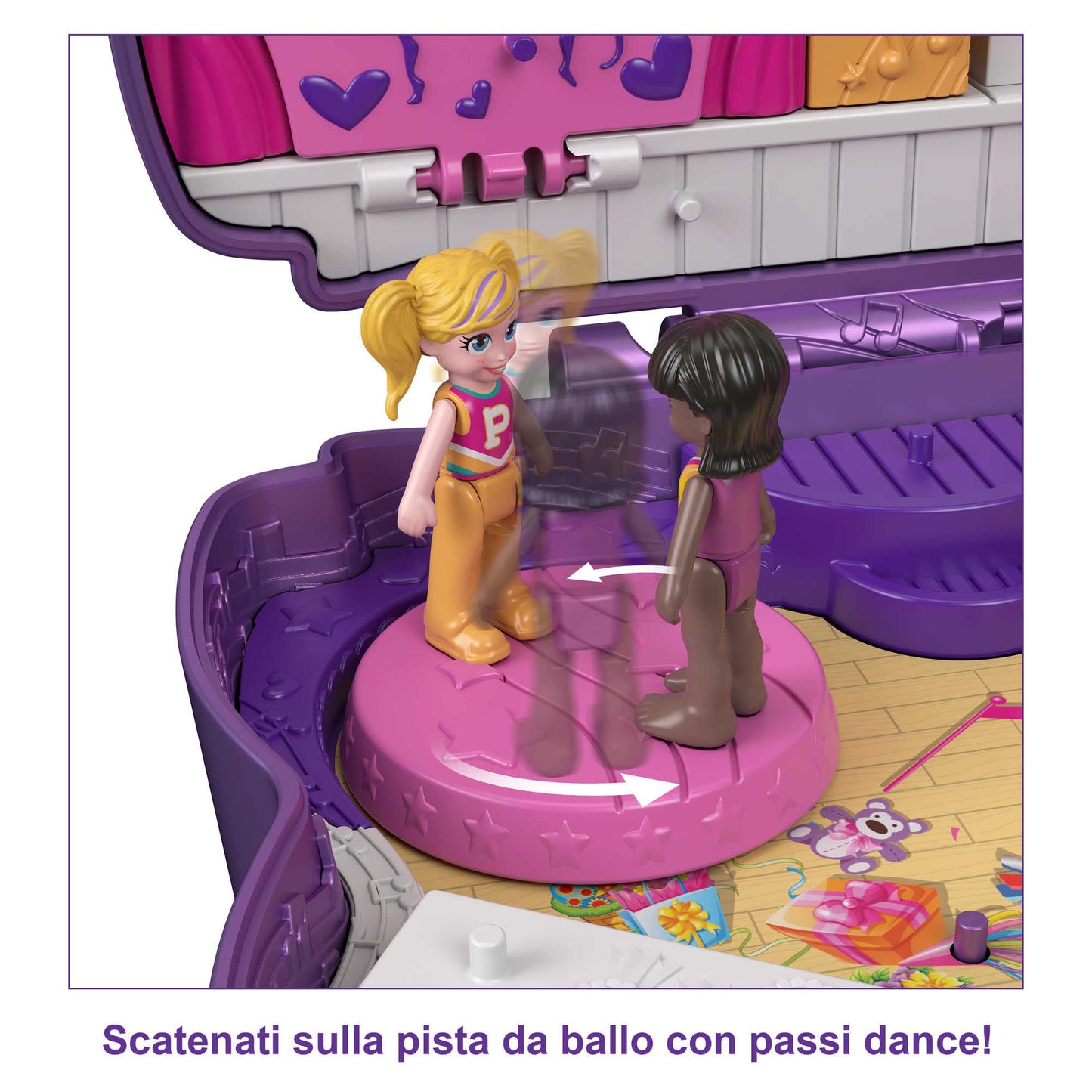 Polly Pocket - Cofanetto Fiocchetto di Danza con Accessori, Giocattolo per Bambini 4+ Anni, HCG17