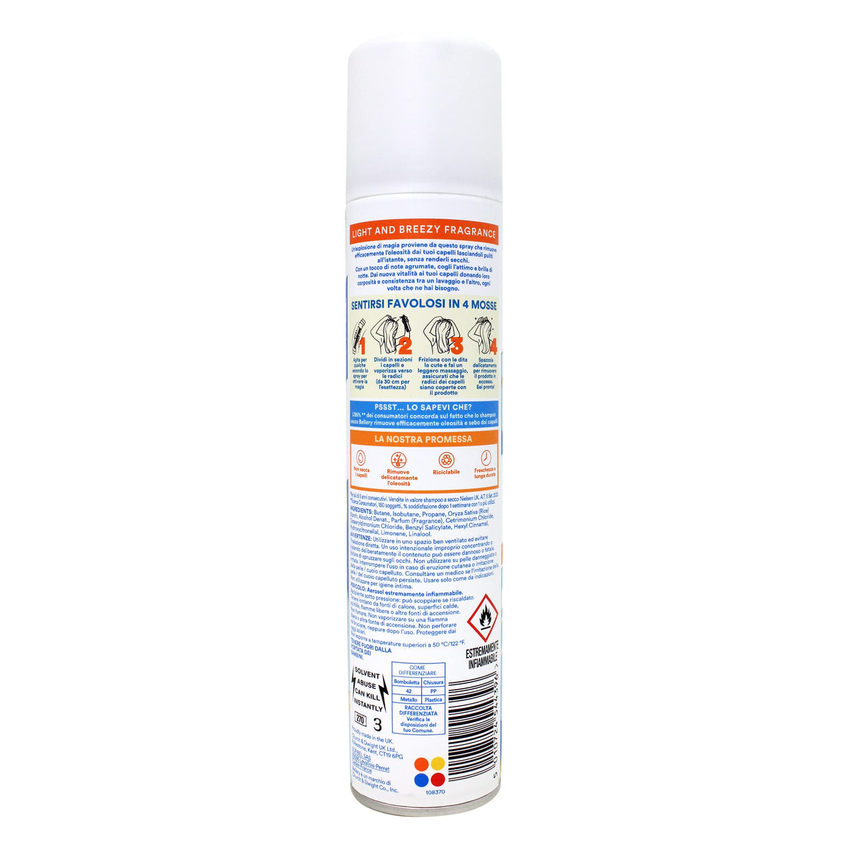 6 x Bellery Shampoo Secco Fresh 200 ml