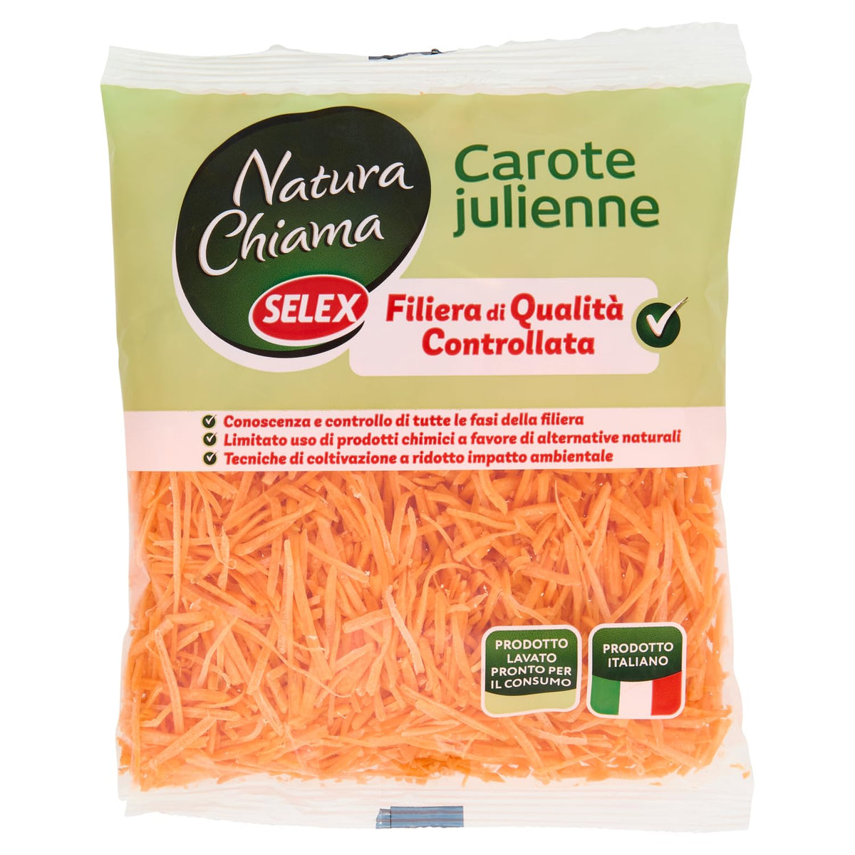 Selex Natura Chiama Carote Julienne Lavate e Pronte per il Consumo 200 g