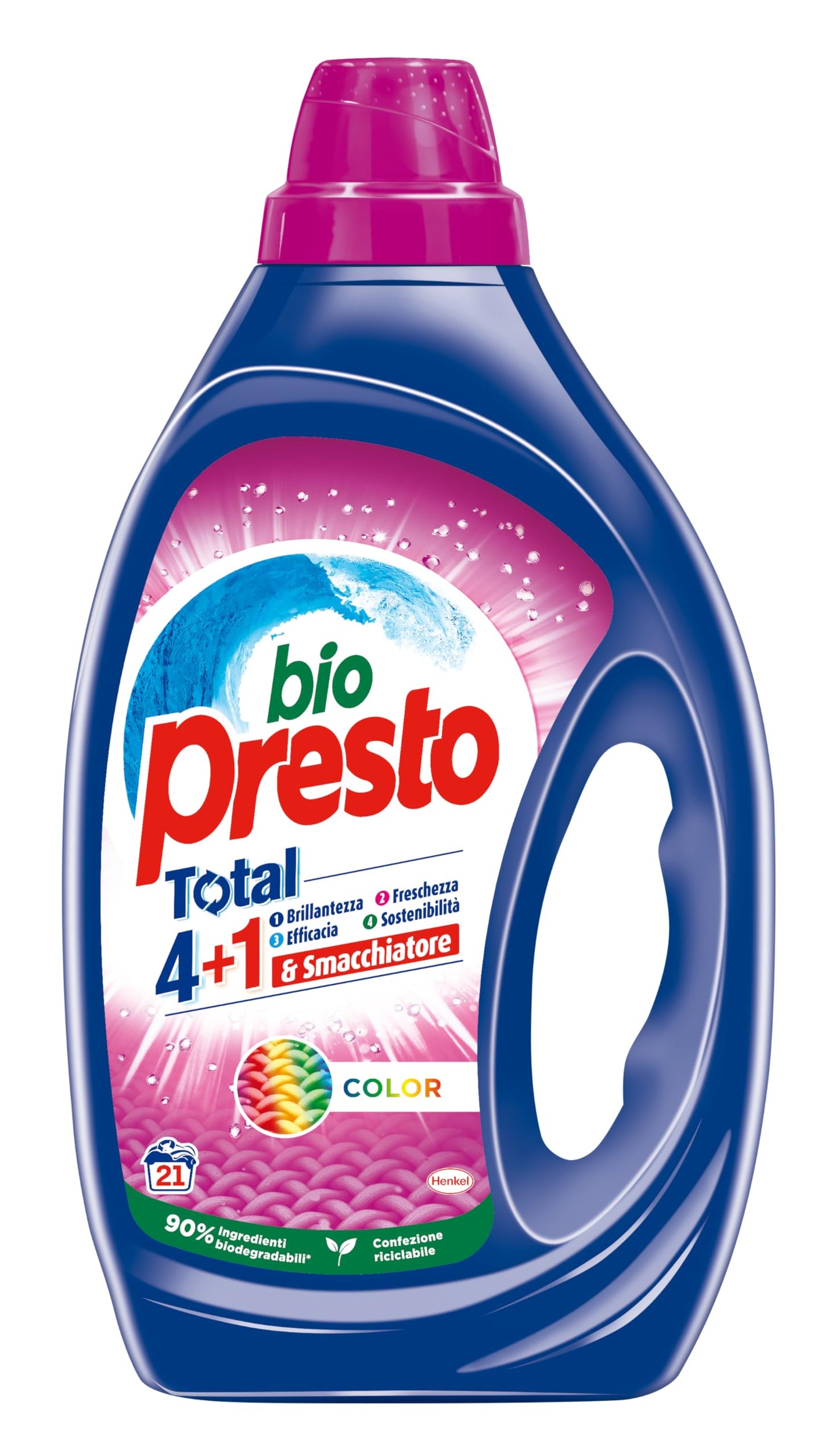 Bio Presto Liquido Classico Detersivo Lavatrice Liquido, Nuova Formula con Smacchiatore, 4 Confezioni da 35 Lavaggi, Totale 140 Lavaggi