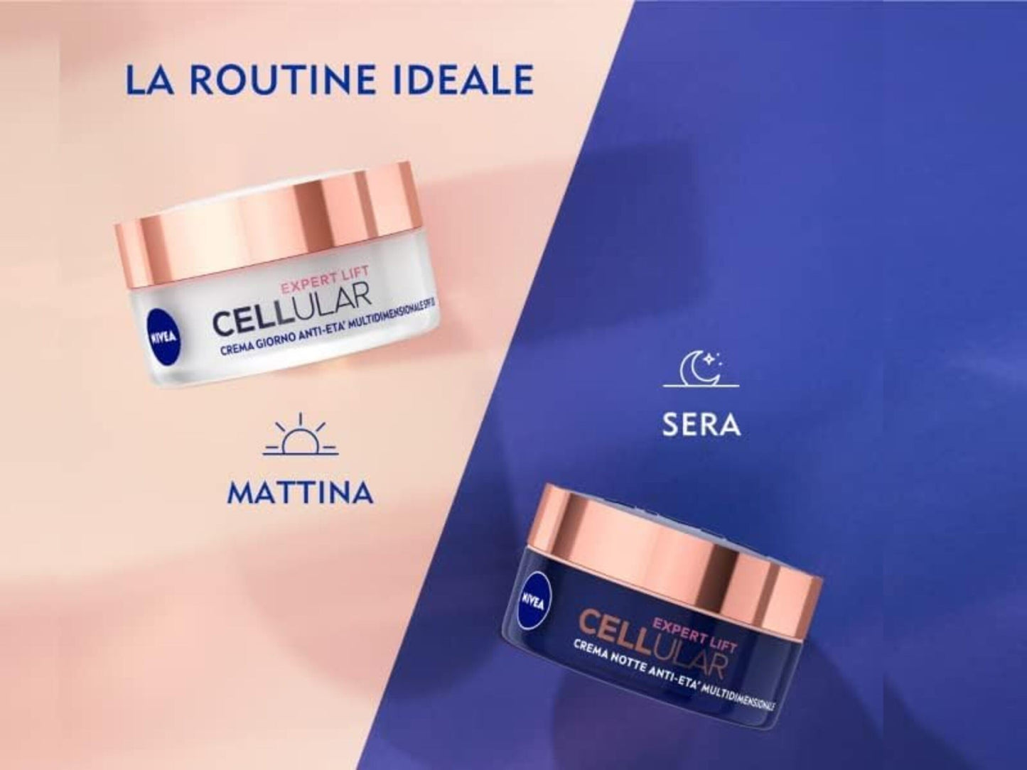 NIVEA CELLULAR EXPERT LIFT Crema Notte Anti-età Multidimensionale 50 ml, Crema viso notte con Bakuchiol Puro e 2 tipi di Acido Ialuronico, Crema antirughe da notte