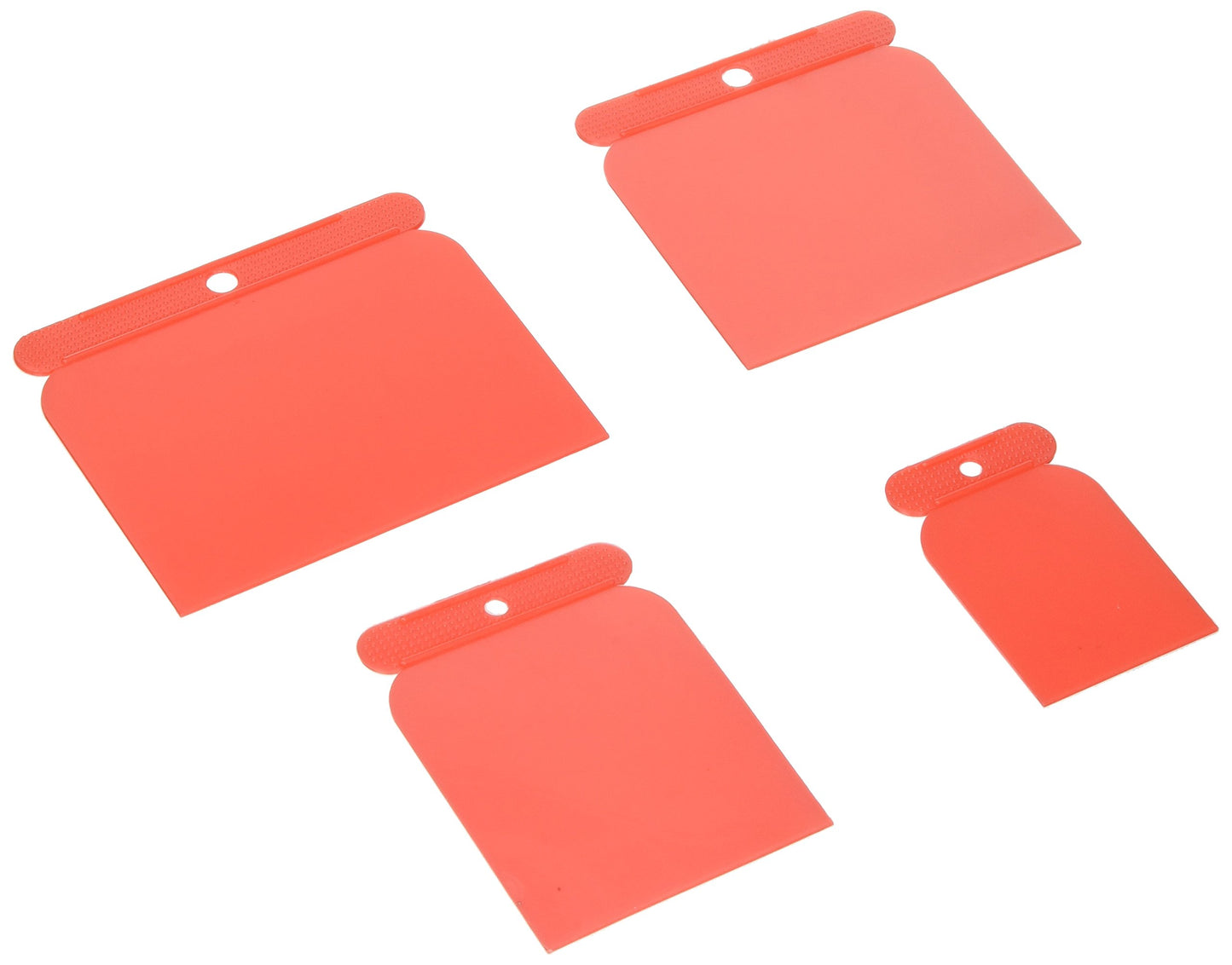 Spatole Flessibili In Plastica Pvc Resistente. Serie Di 4 Pezzi.