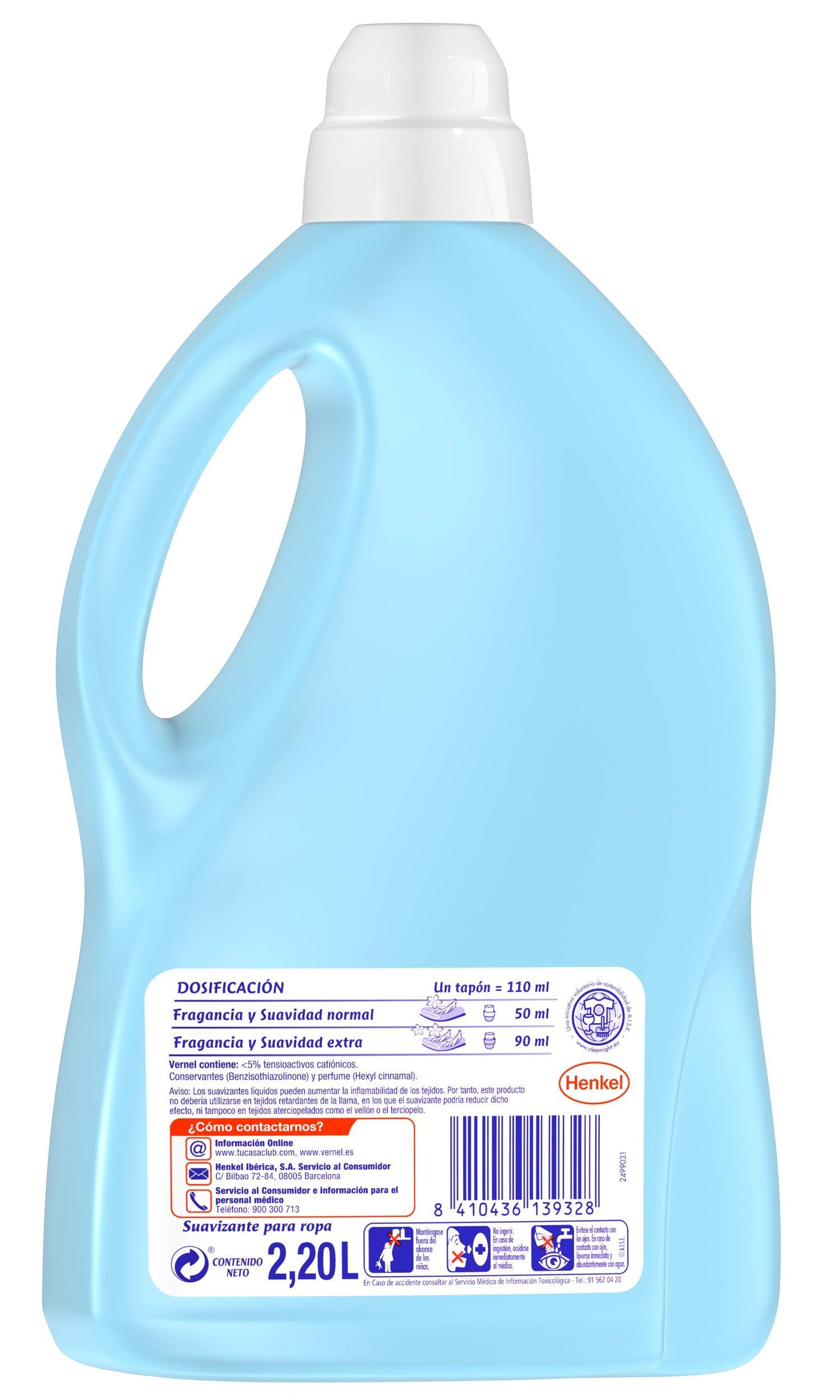 Vernel Ammorbidente Diluito Cielo Blu - 44 dosi