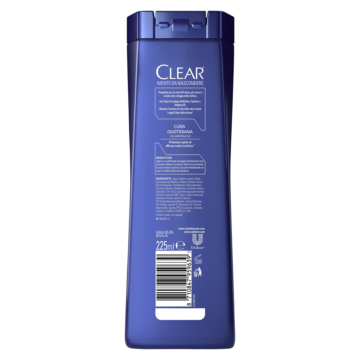 Clear Shampoo Cura Quotidiana, confezione risparmio 12 x 225 ml