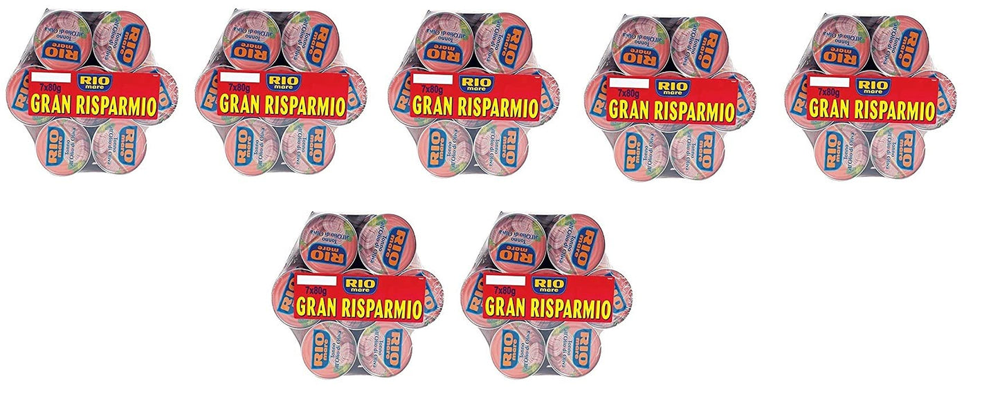 7X Rio Mare Tonno all'olio di Oliva Mega Pack Tonno in Olio di Oliva (7x80g)