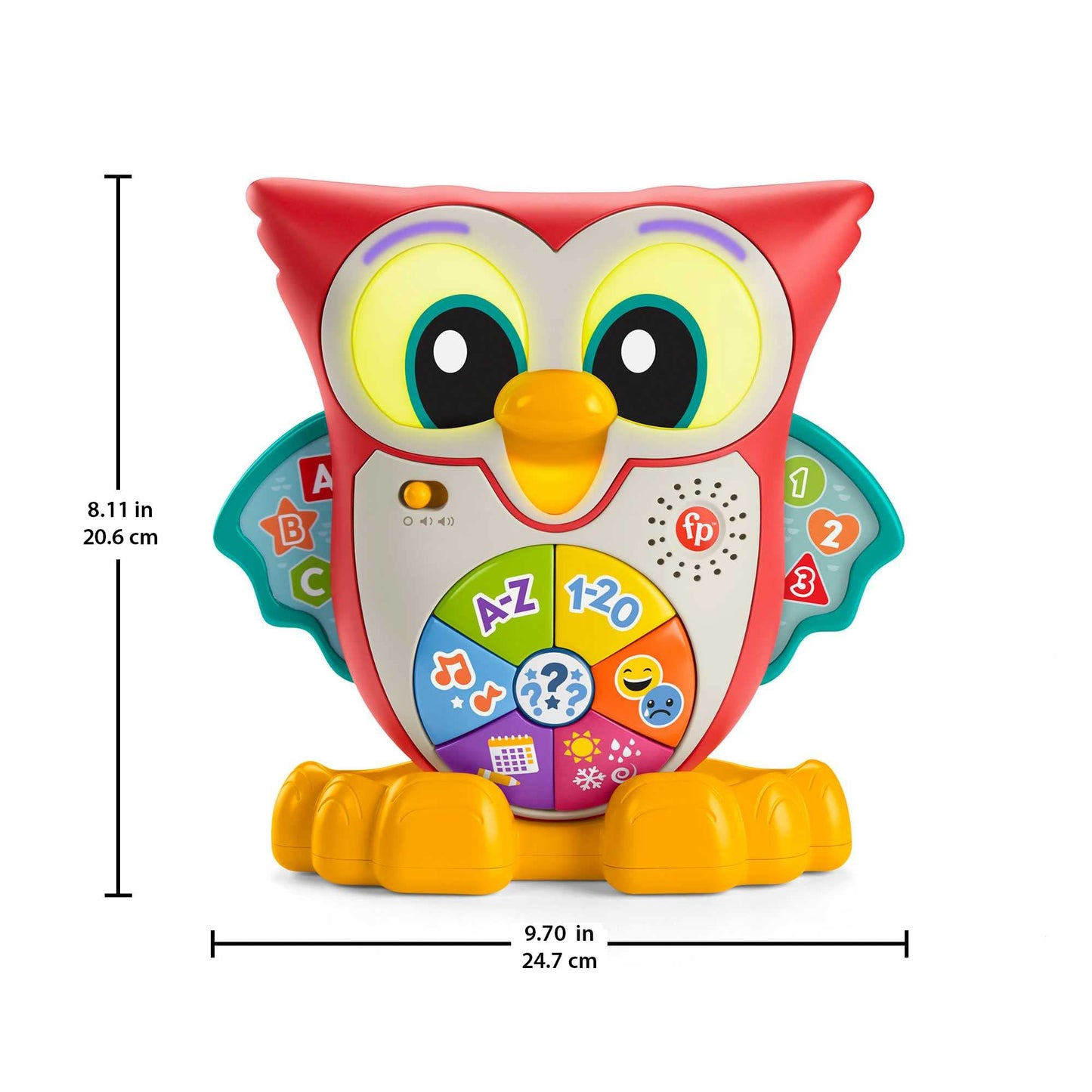 Fisher-Price - Parlamici Baby Gufo Luminoso Impara con Me, edizione italiana, giocattolo interattivo musicale con luci e movimenti per l'apprendimento, giocattolo per bambini, 18+ mesi, HJN64