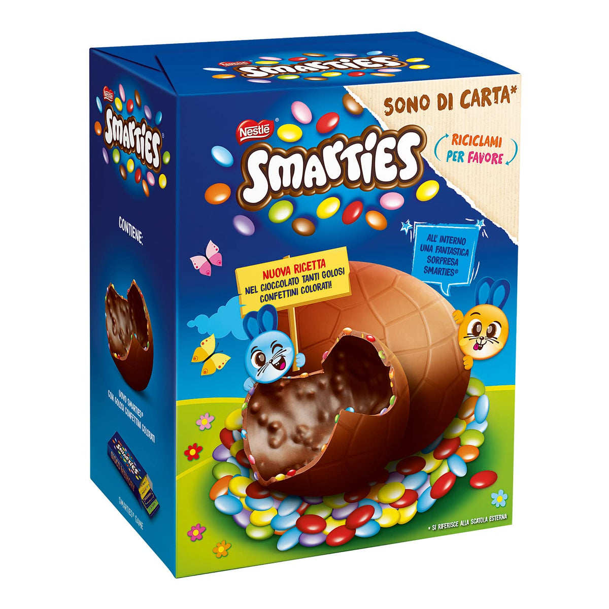 NESTLÉ SMARTIES Uovo di Pasqua Cioccolato al Latte e MINI SMARTIES con Sorpresa 250g