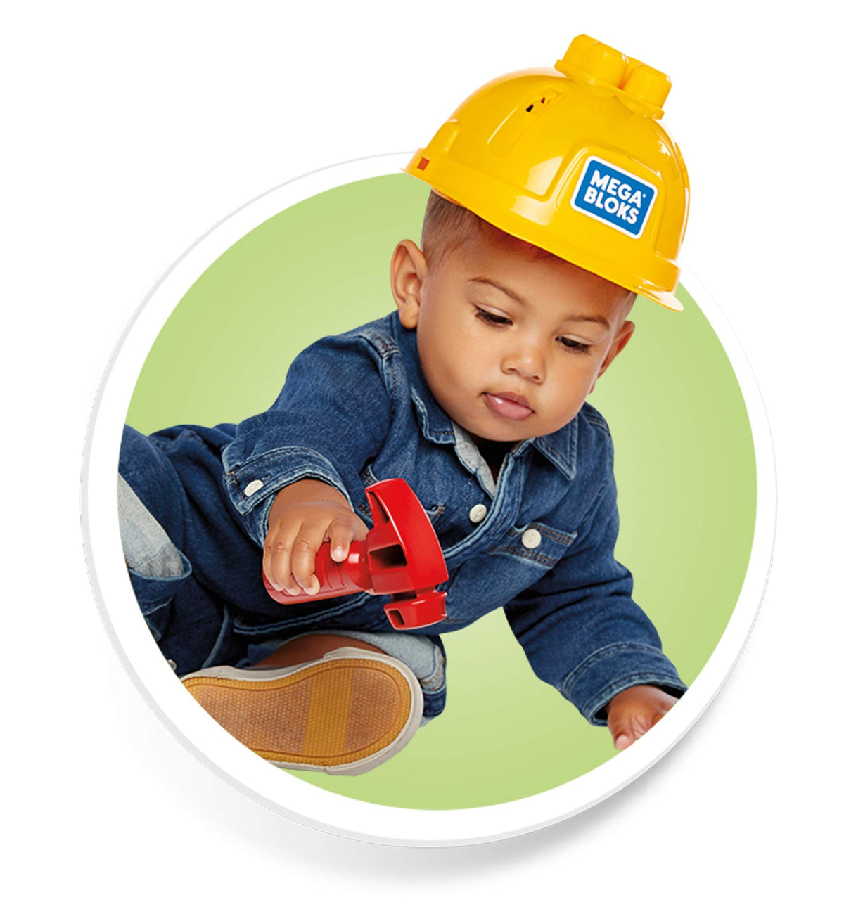 MEGA Bloks Kit del Piccolo Costruttore con 18 Blocchi, Caschetto e Martello di Plastica, Giocattolo per Bambini 2+ Anni, GNT91