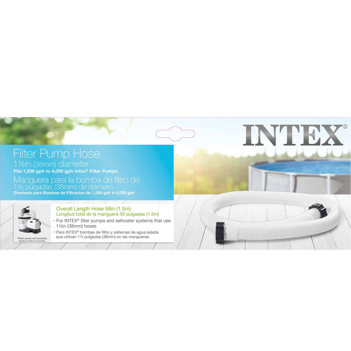 Intex Tubo di ricambio per pompa da piscina, diametro 3,8 cm, confezione da 8