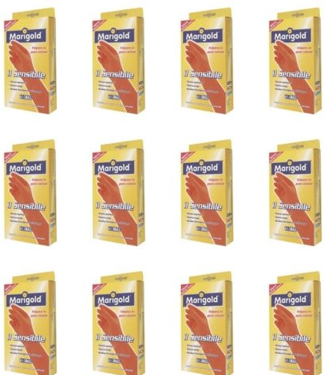 12 Paia Guanti in lattice felpati in cotone MARIGOLD IL SEnsibile 8,5 grandi