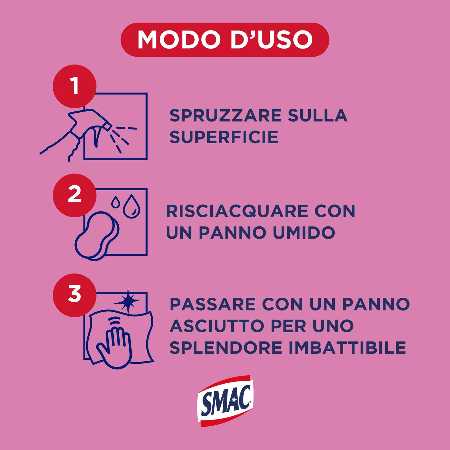 Smac - Sgrassatore con Candeggina, Detergente Spray con Azione Sgrassante e Igienizzante, Splendore Imbattibile, 650 ml x 12 Pezzi