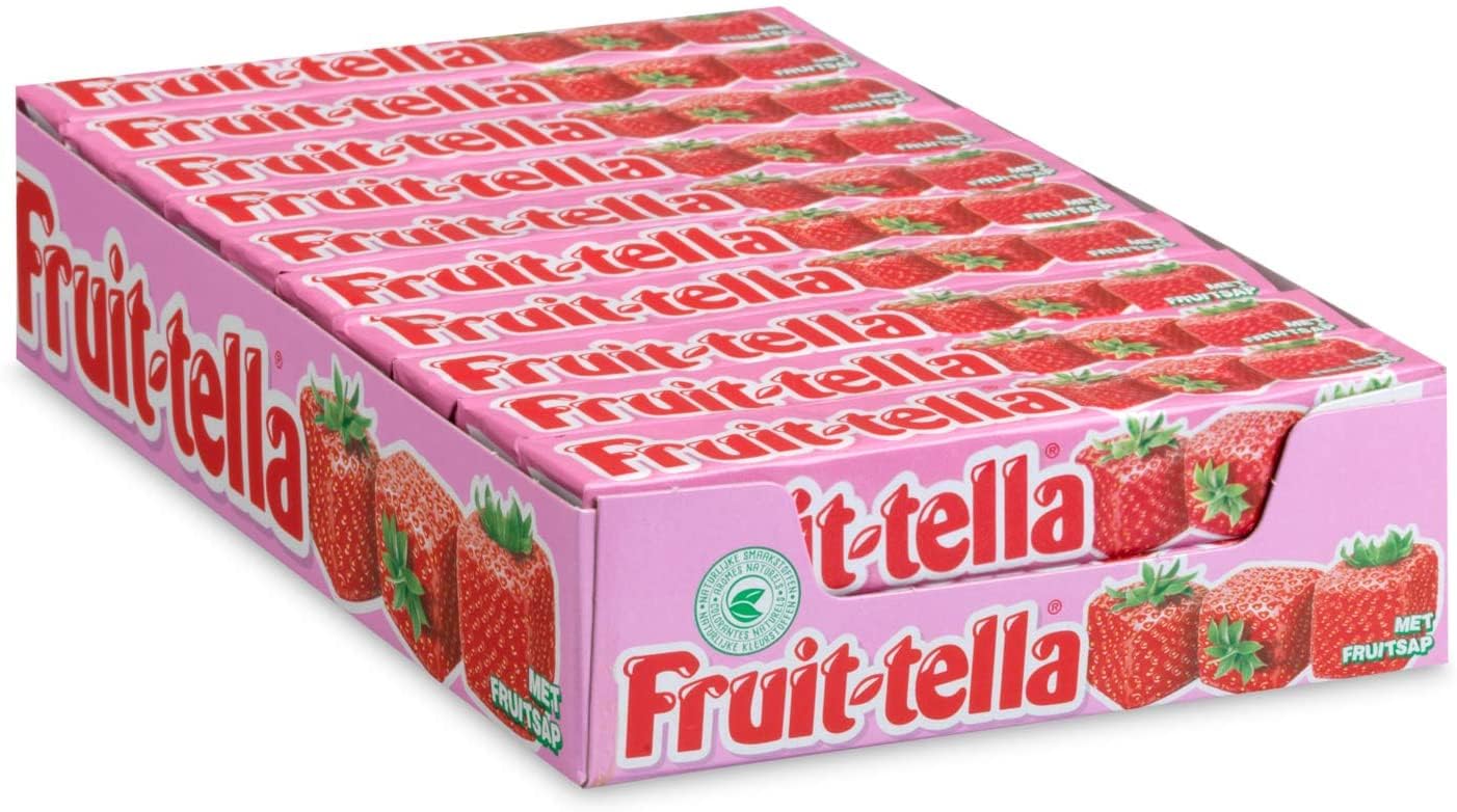 20 PACCHETTI CARAMELLE MORBIDE FRUITTELLA FRAGOLA STRAWBERRY STICK CARAMELLA