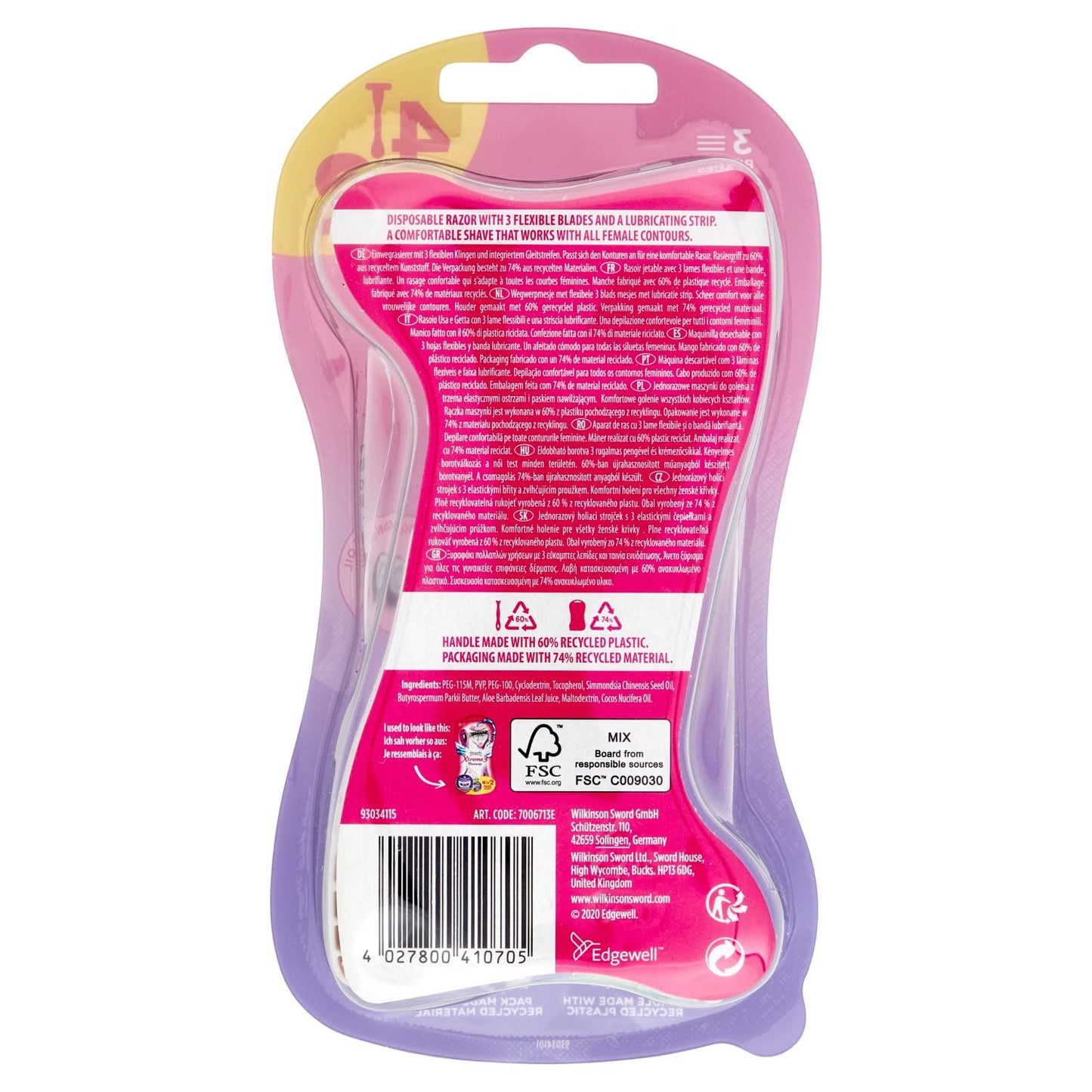 Wilkinson Sword - Xtreme 3 Beauty 4+2 - Rasoio usa & getta da donna - Confezione con 4 rasoi + 2 gratis