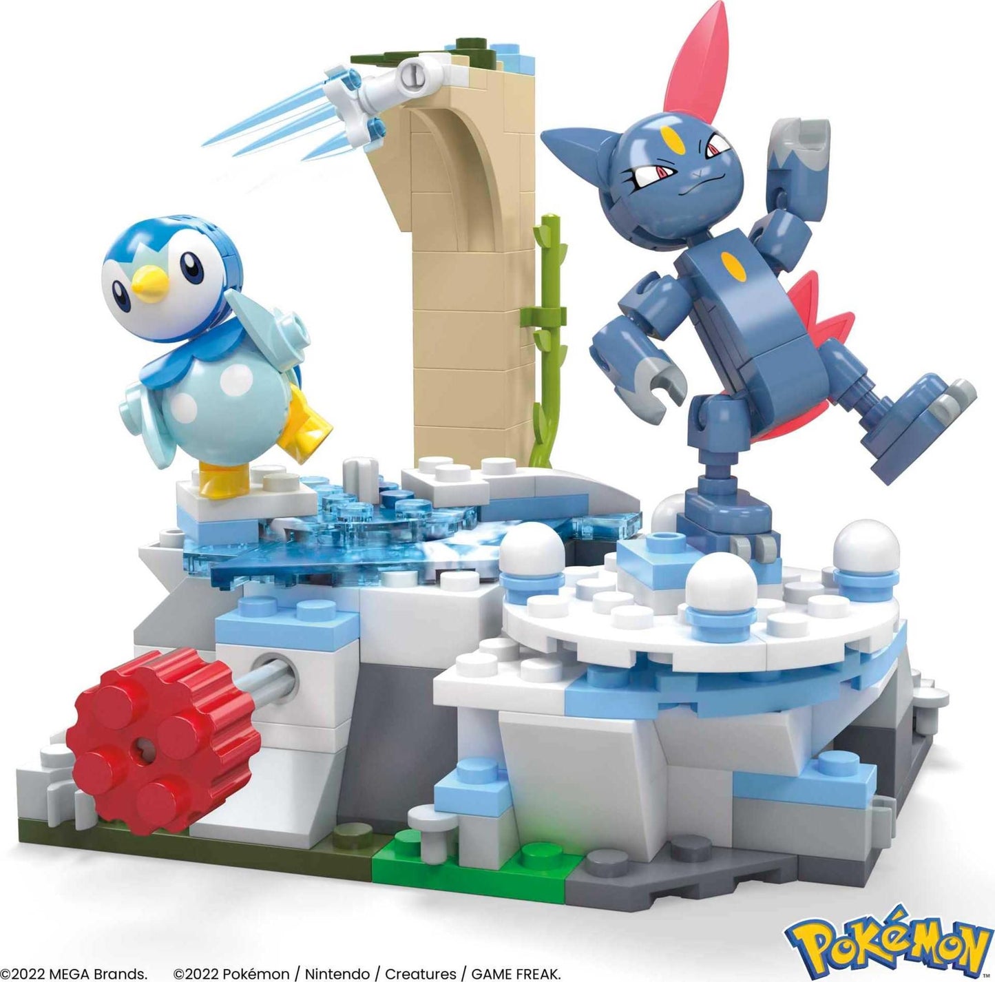 MEGA Pokémon - Piplup e Sneasel Divertimento sulla Neve, set Adventure Builder con 171 pezzi da costruire e sistema Mattoncino movimento, con Pinlup e Sneasel, giocattolo per bambini, 7+ anni, HKT20
