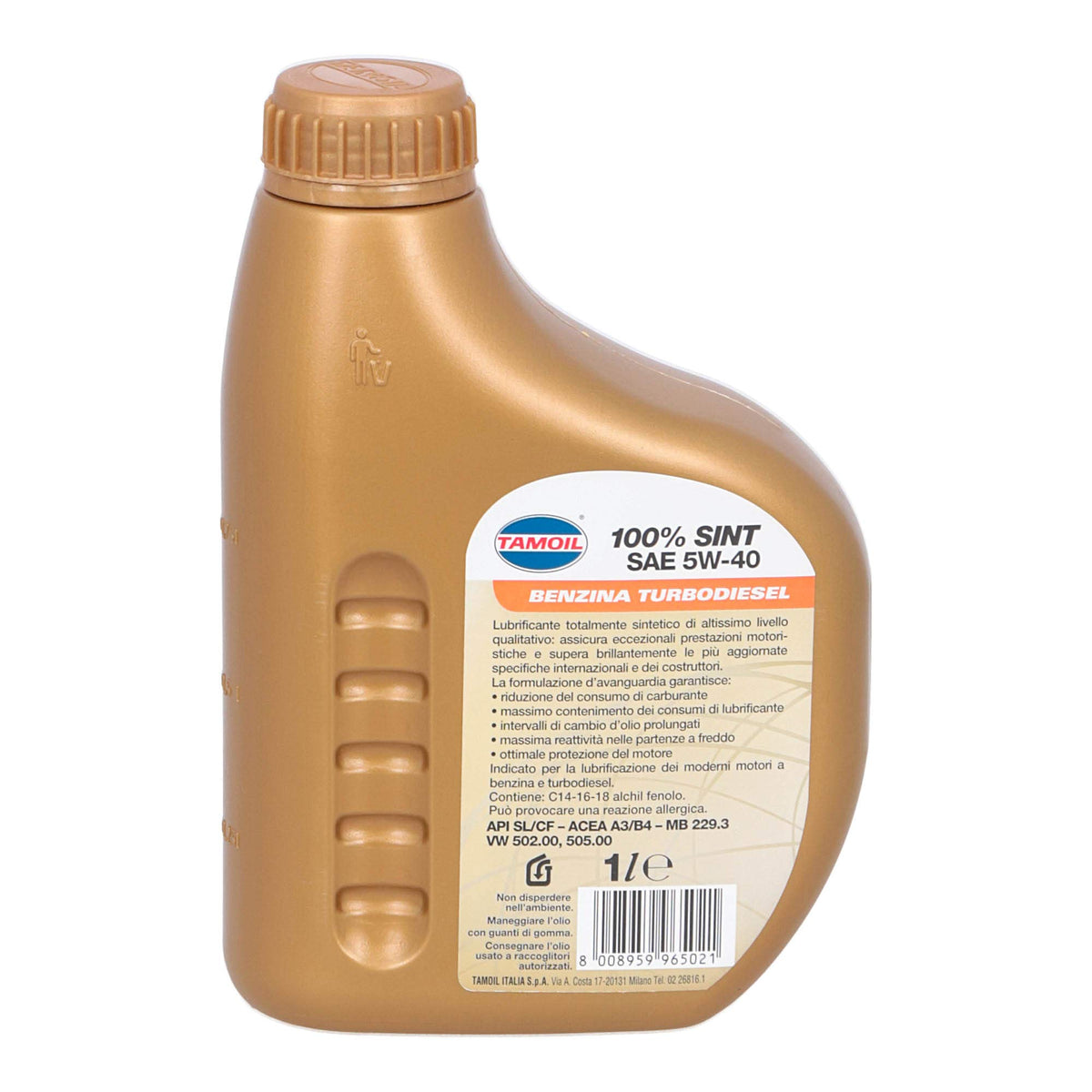 Tamoil 9578 Olio per Auto 100% SINT 5W40 B-D Lt.1