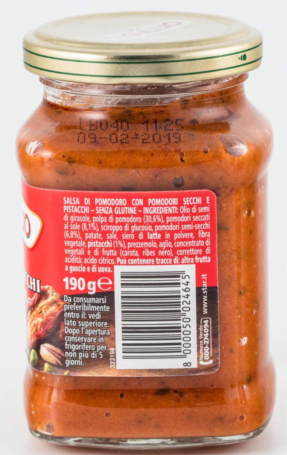 Tigullio: Pesto Pomodori Secchi e Pistacchi - Pesto di Pomodori Secchi e Pistacchi - 6,42 Oncia Fluida (190ml) Confezioni (confezione da 4)