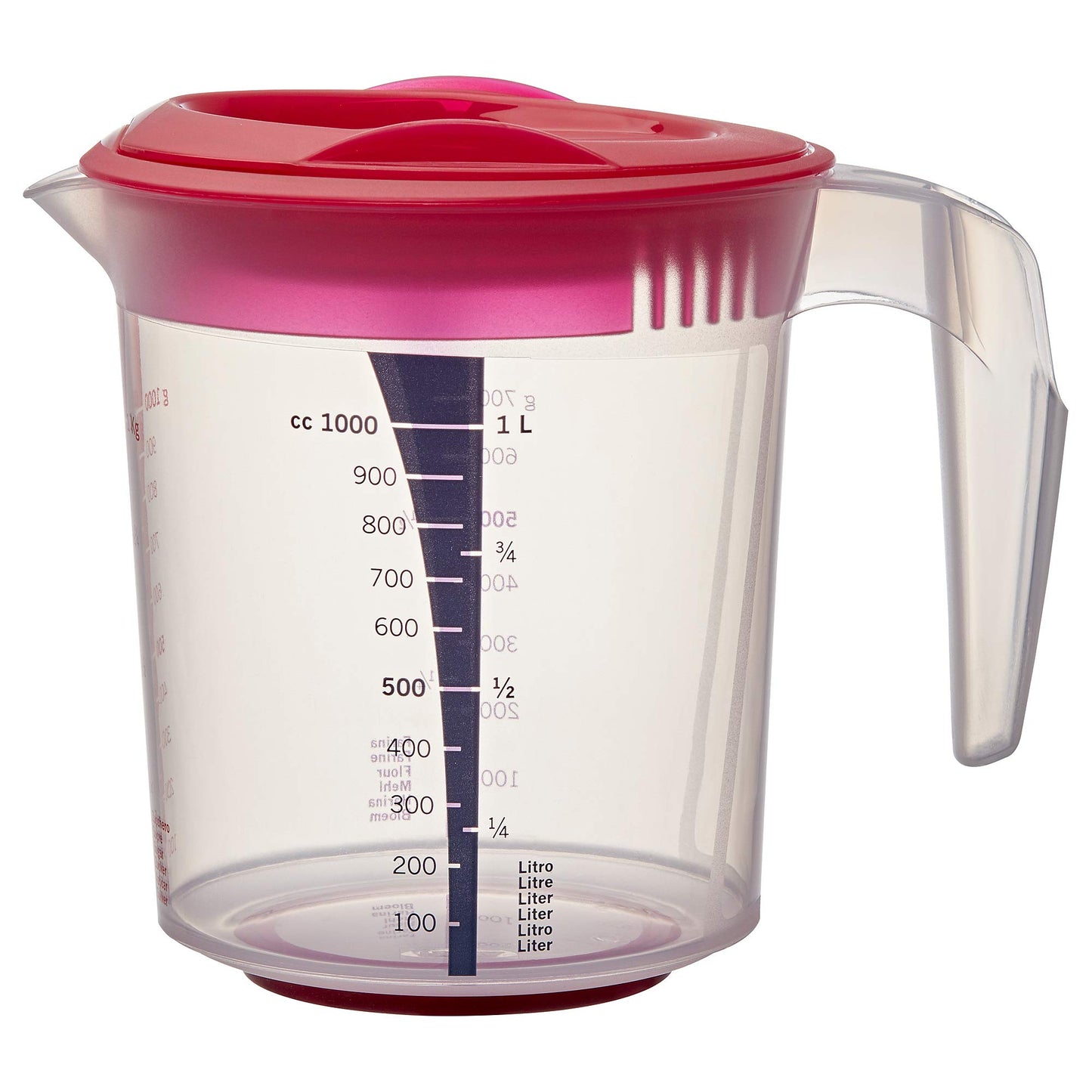 IKEA INFRIA Brocca con coperchio e spremiagrumi, 1,0 l, Trasparente/Ciliegia