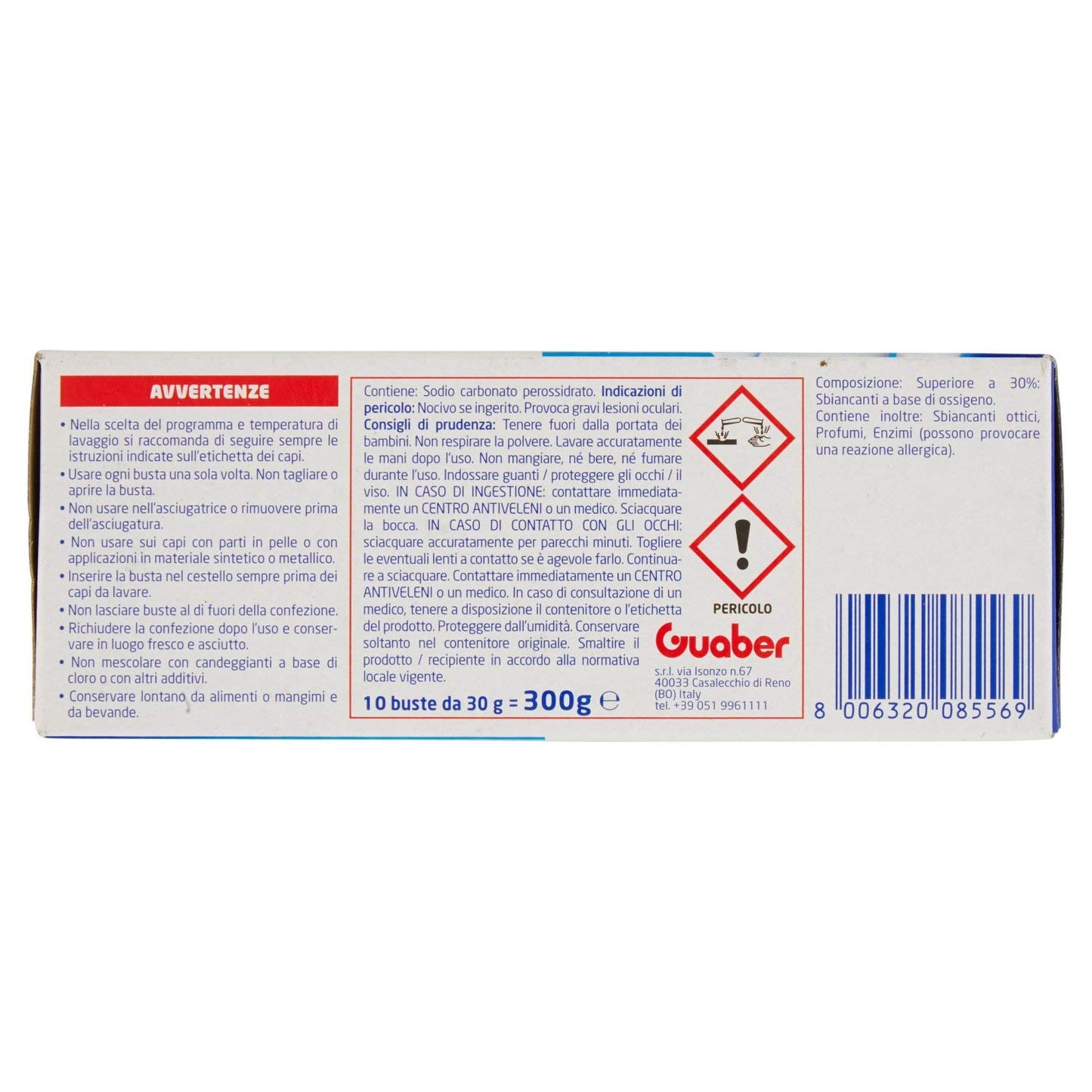 Grey Sbianca e Smacchia Buste Detergente, 10 Pezzi