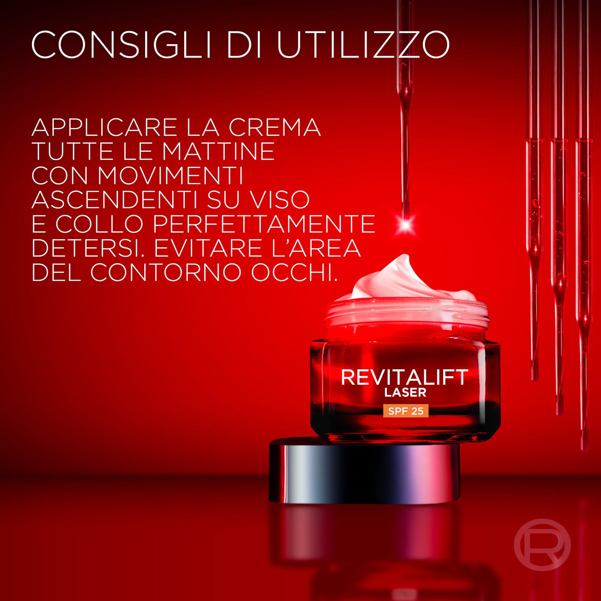 L'Oréal Paris Crema Viso Giorno Revitalift Laser SPF25, Per Tutti i Tipi di Pelle, Azione Antirughe e Anti-Macchie, Pelle più Soda e Tonica, Con Acido Ialuronico, Vitamina C e Pro-Retinolo, 50 ml