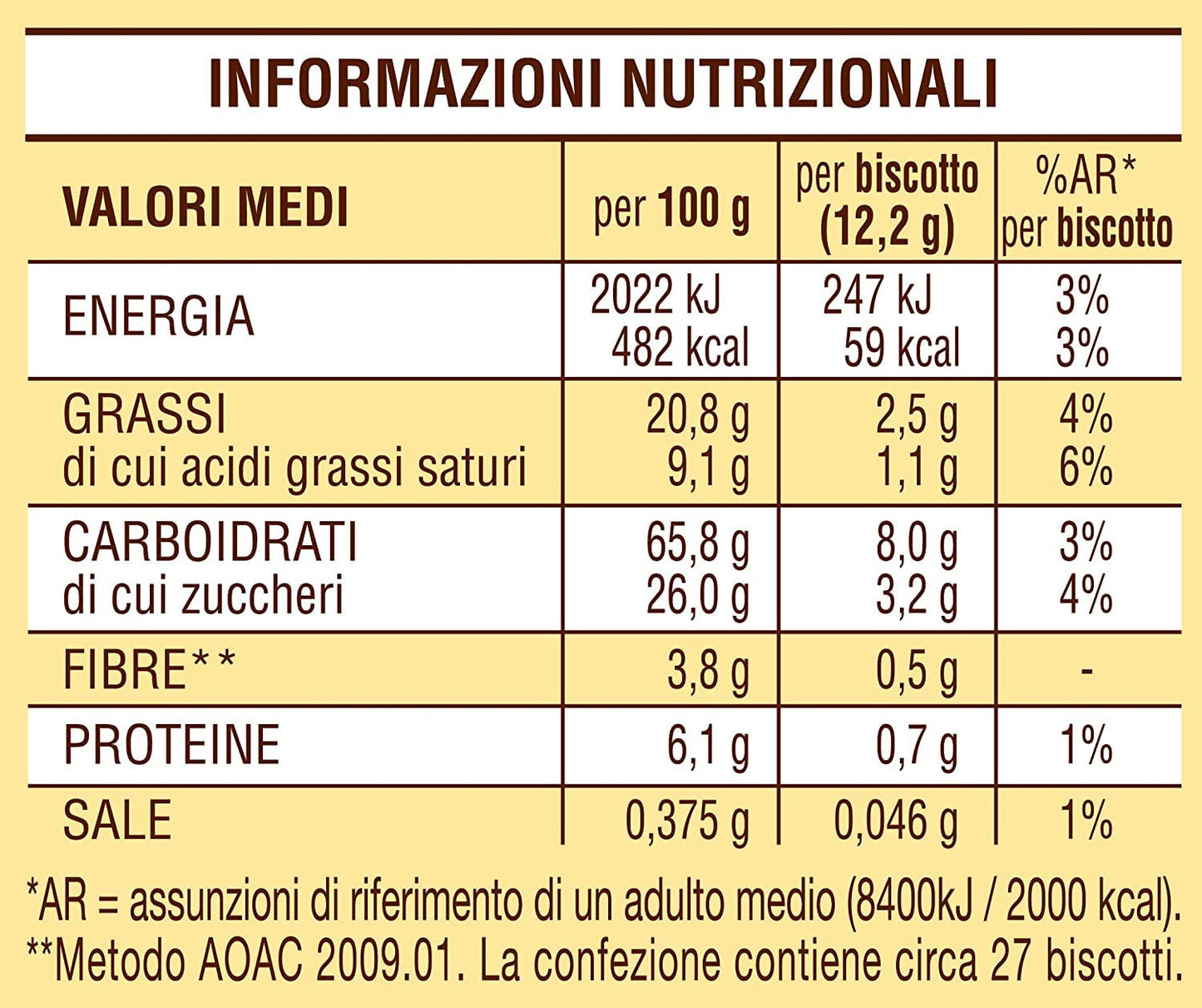 6 X Mulino Bianco Biscotti Nascondini con cioccolato 330 g biscotti