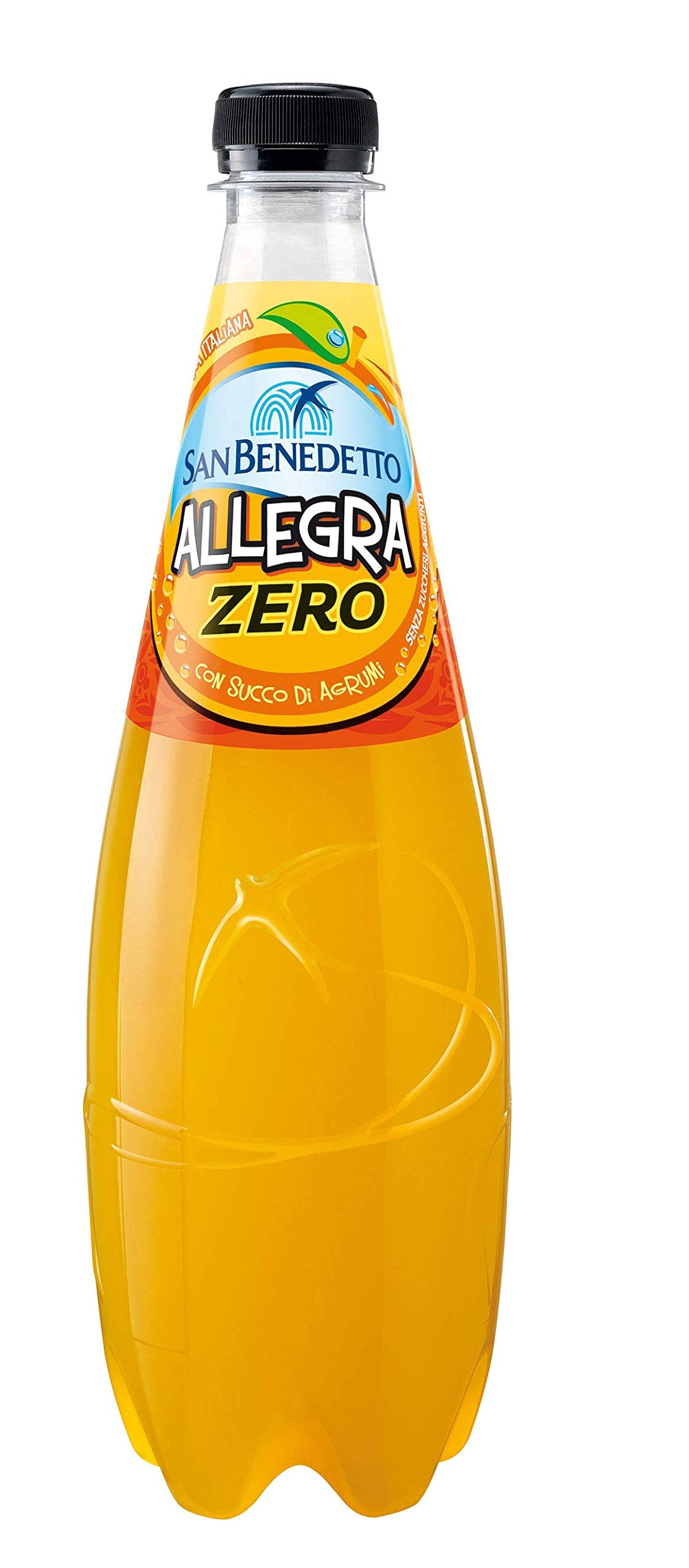 6X San Benedetto Allegra Aranciata Zero PET Senza Zucchero 0,75 L Limonata Arancia Senza Zucchero