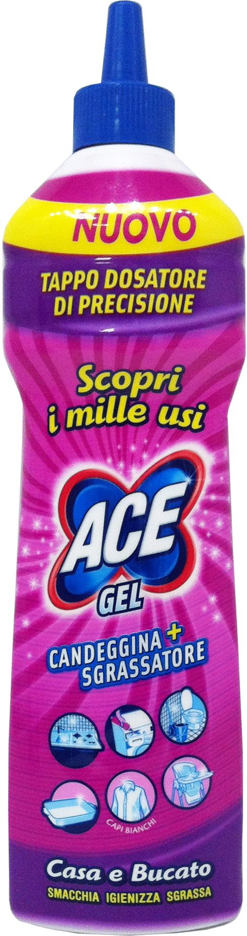 15 x ACE Candeggina Sgrassatore Casa&Bucato Gel 500 Ml