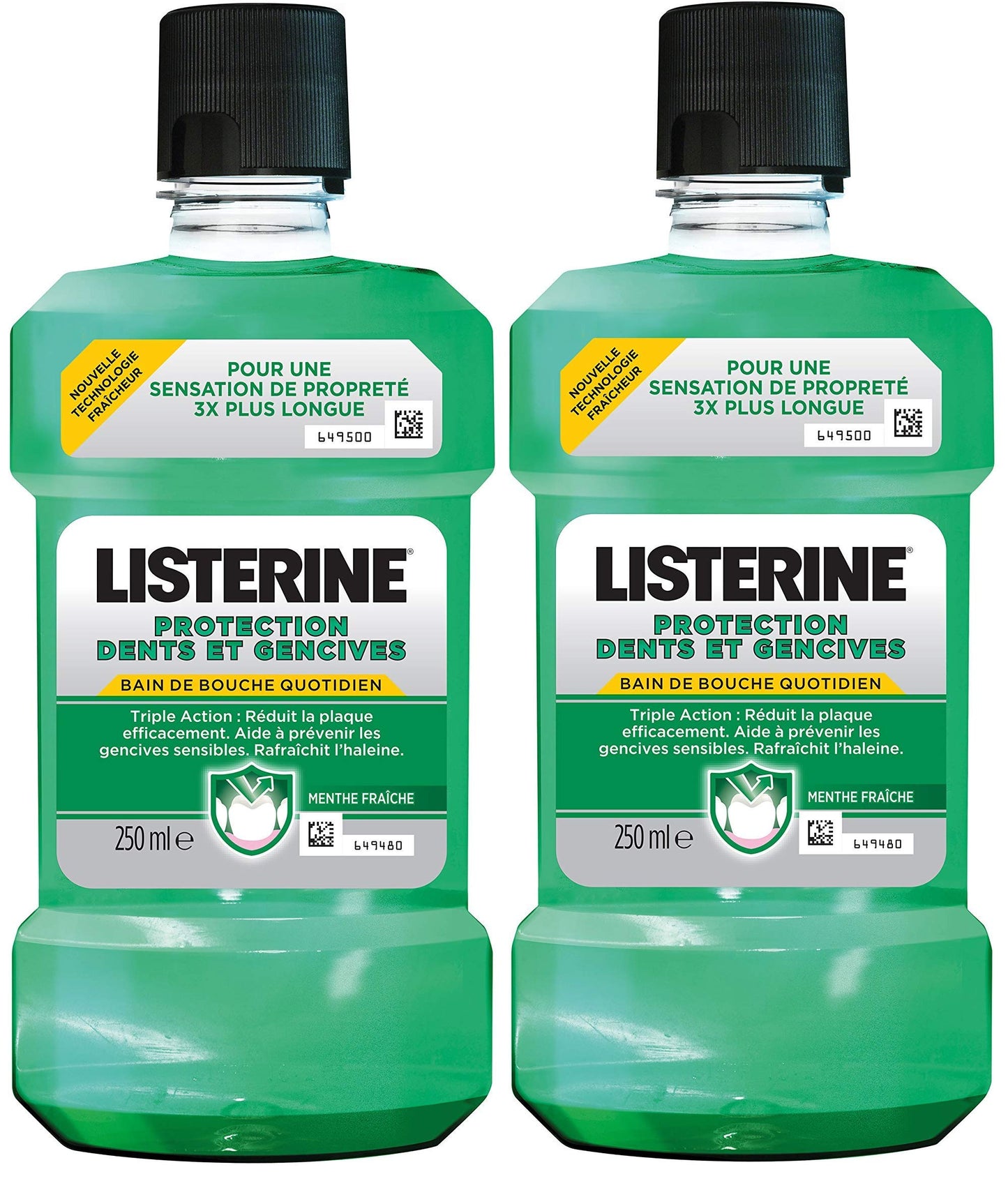 Listerine Bain de Bouche Protection Dents/Gencives - Bottiglia da 250 ml, lotto da 2