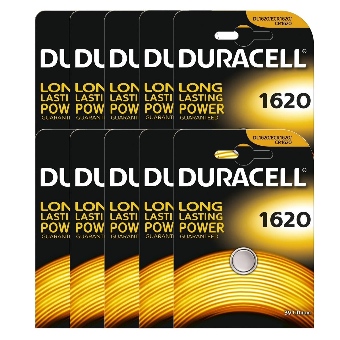 10x Duracell CR1620 DL1620 ECR1620 3V Lithium Button Battery Coin Cell Batteries