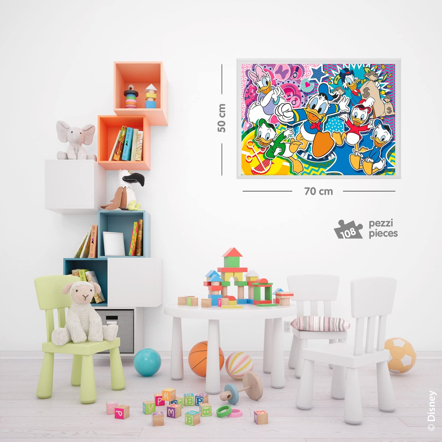 Lisciani Giochi- Disney Puzzle DF Maxi Floor 108 Paperino, Colore, 91782