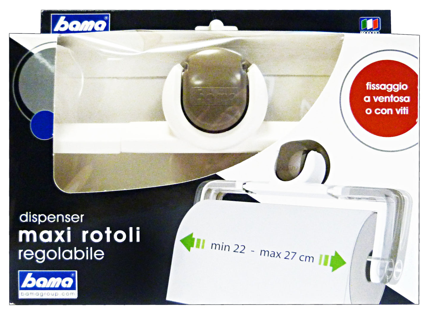 Bama Folia Dispenser Maxi Rotoli, Multicolore, 25.1 x 5 x 16.5 cm