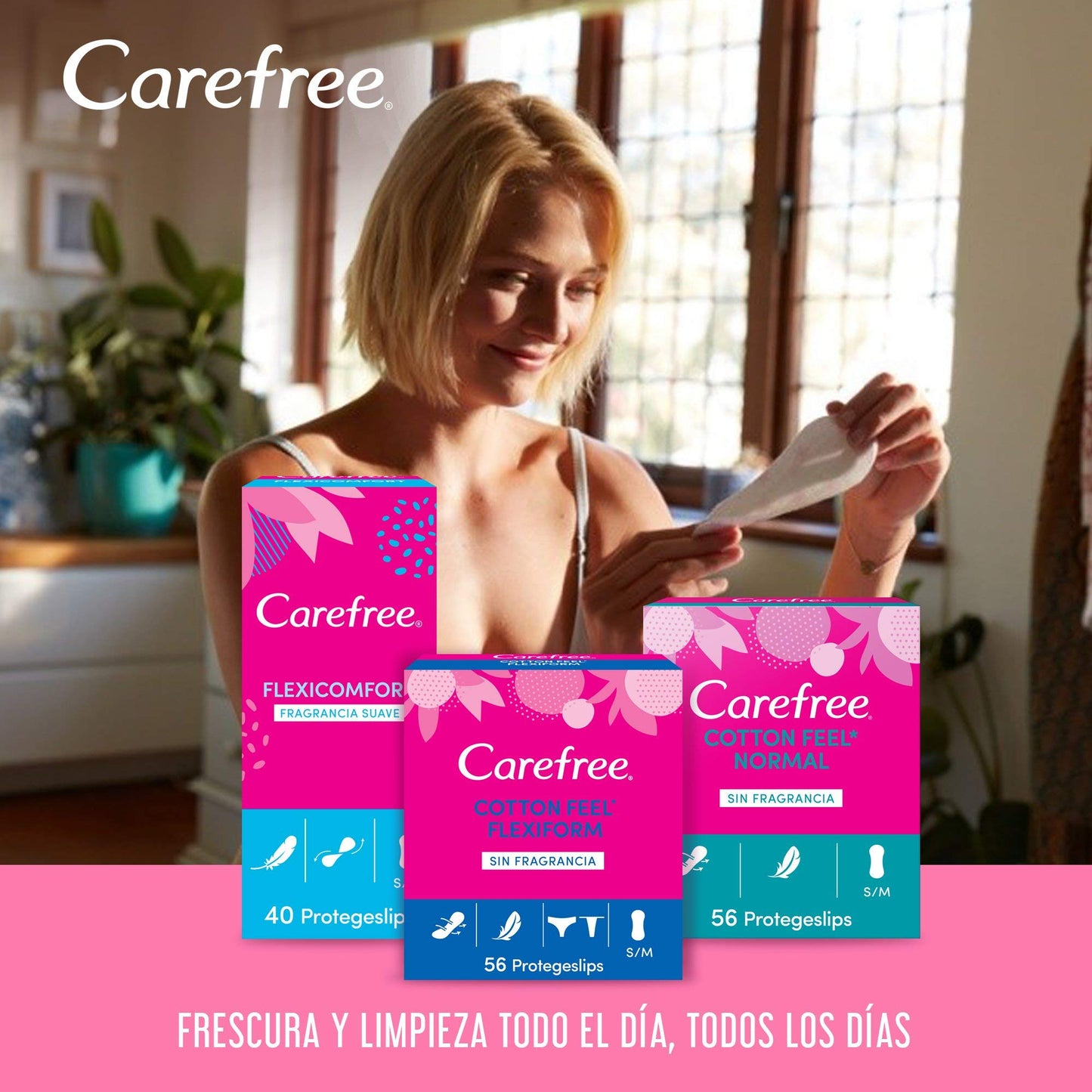 Carefree Pantyliners estratto cotone traspirante, confezione da 20