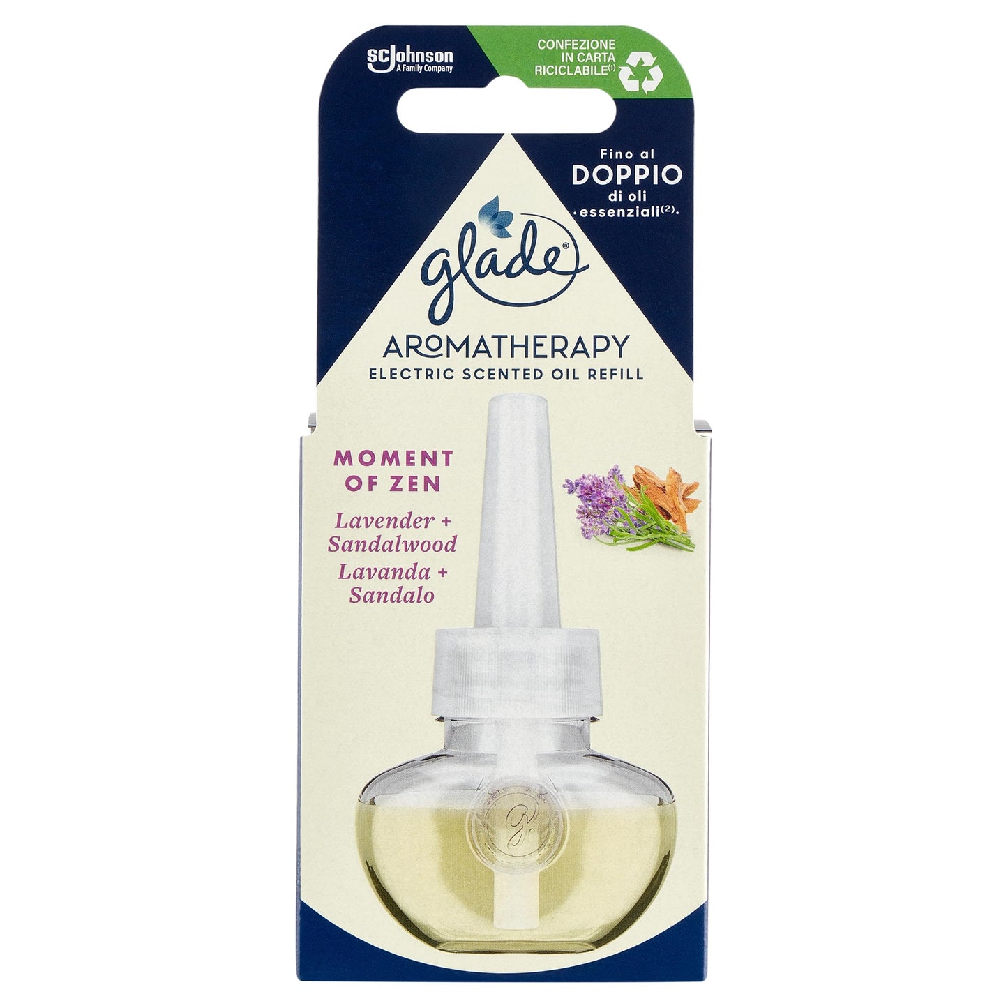 Glade® Aromatherapy Liq. Elettrico Ricarica, Profumatore per ambienti, Fragranza Moment of Zen 20ml