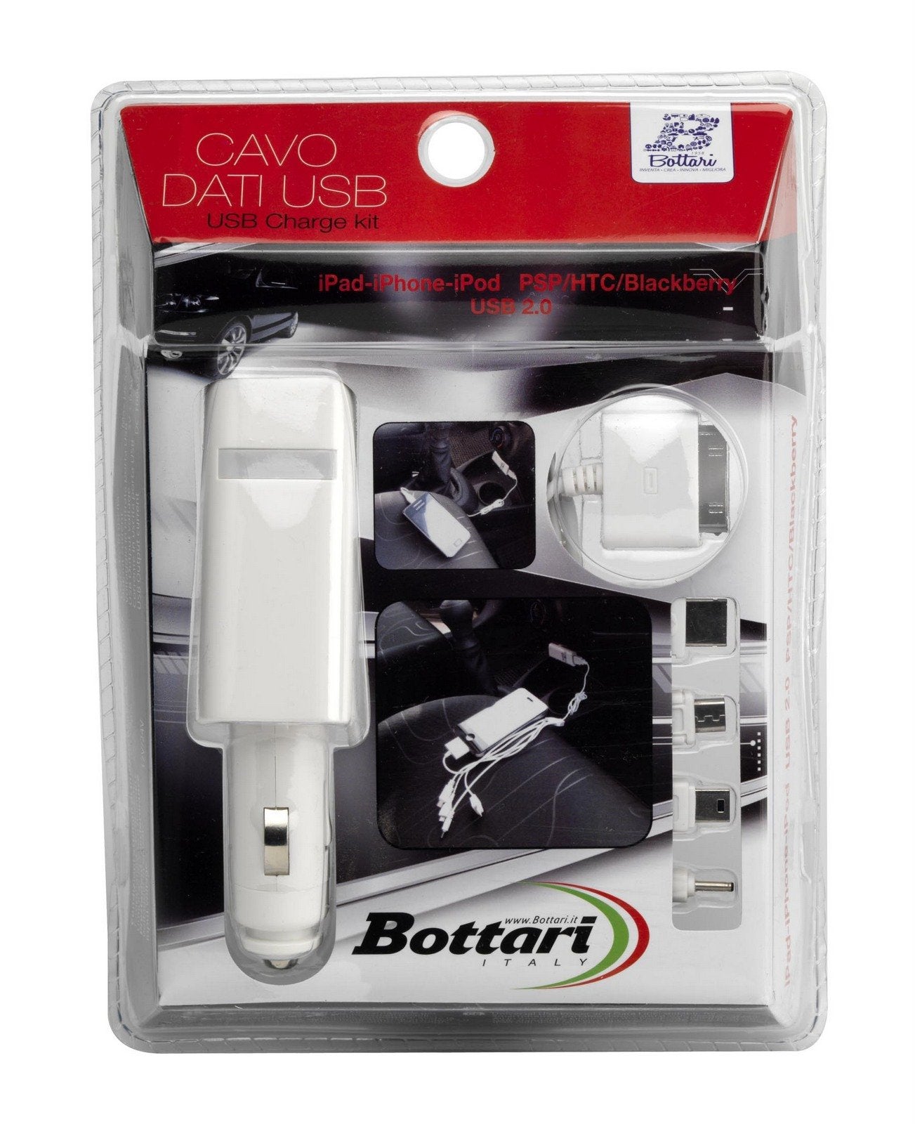 Bottari 30244 Multicaricatore Universale per Auto, Bianco