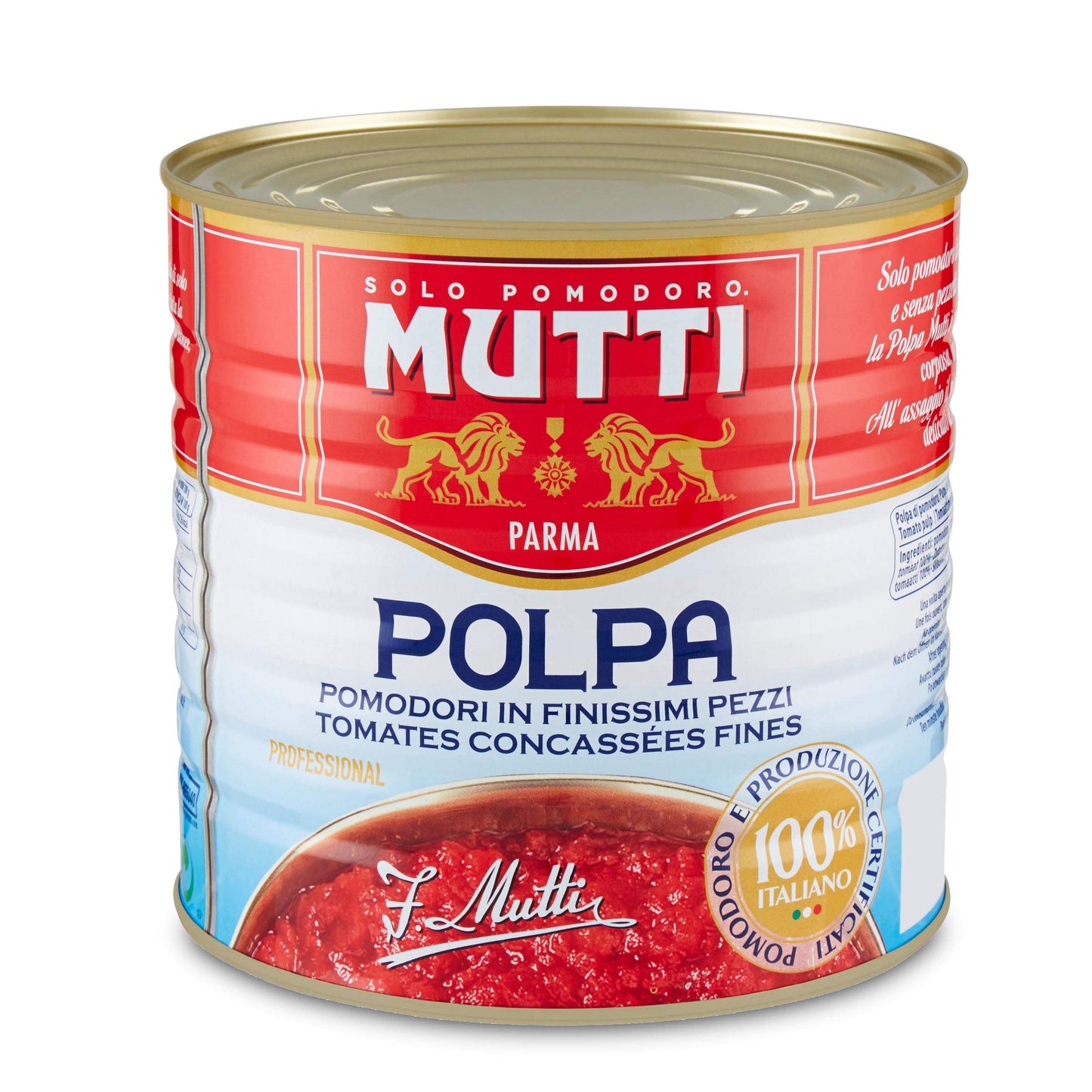 6x Mutti Polpa di Pomodoro Pomodoro Salice 2,5 Kg. 100% Italiano!