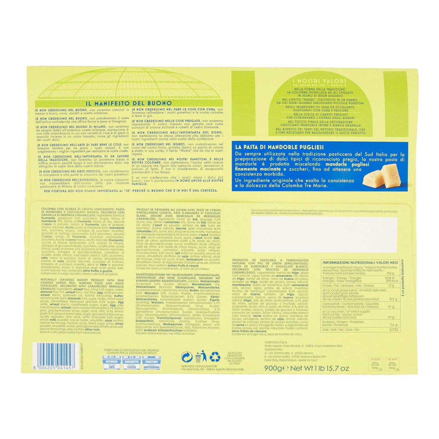 Tre Marie Colomba Perla Del Sud, 900g