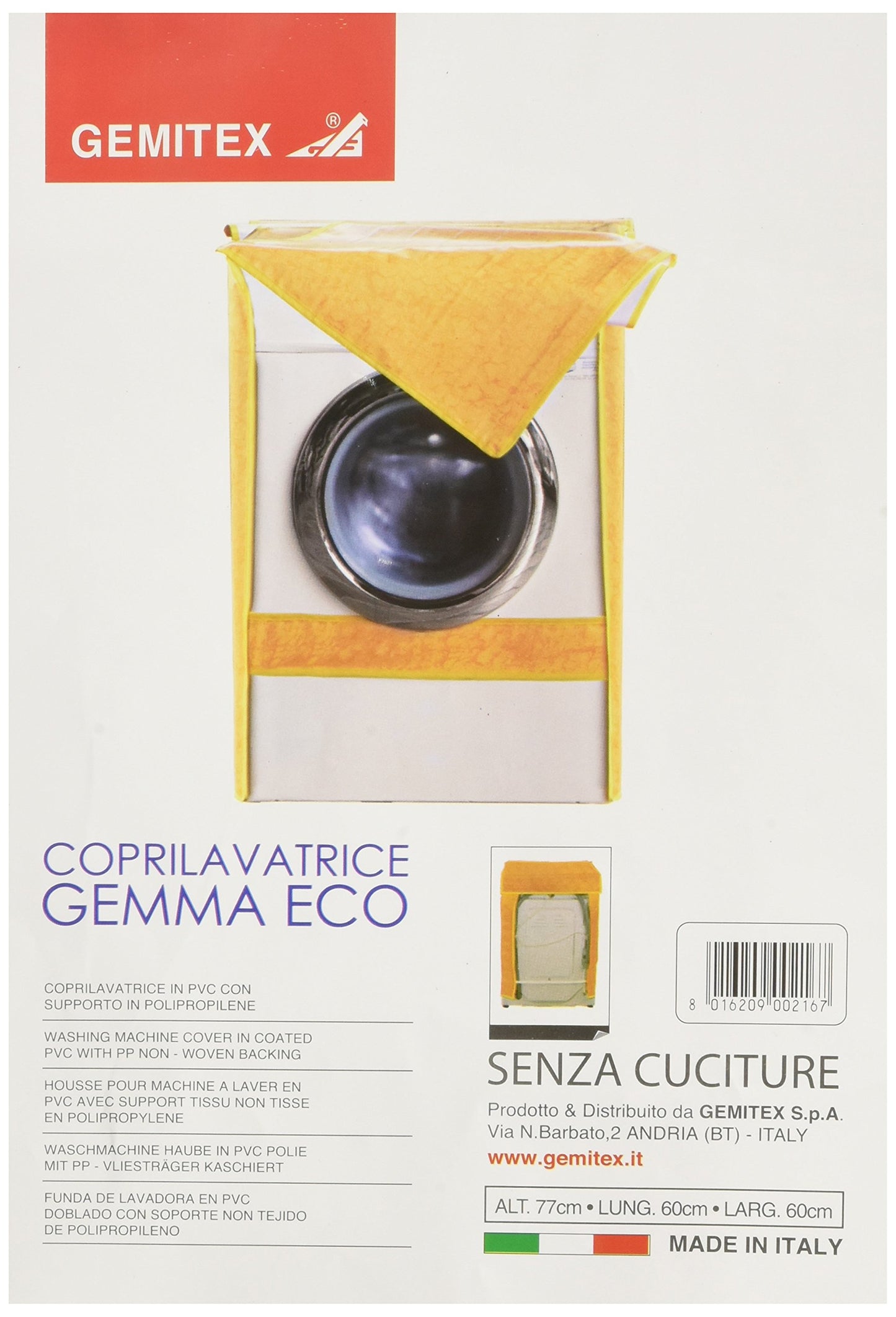 Gemitex Gemma Telo Coprilavatrice, PVC, Fantasia, 60x60x77 cm
