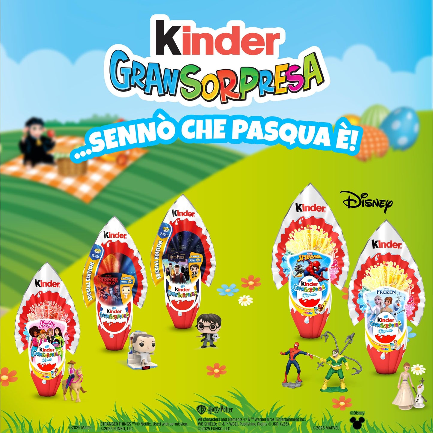 Kinder GranSorpresa Maxi Funko PoP Stranger Things - Uovo di Pasqua Kinder 2025, Finissimo Cioccolato al Latte con Sorpresa Funko PoP, Idea Regalo Pasqua, 220 Grammi