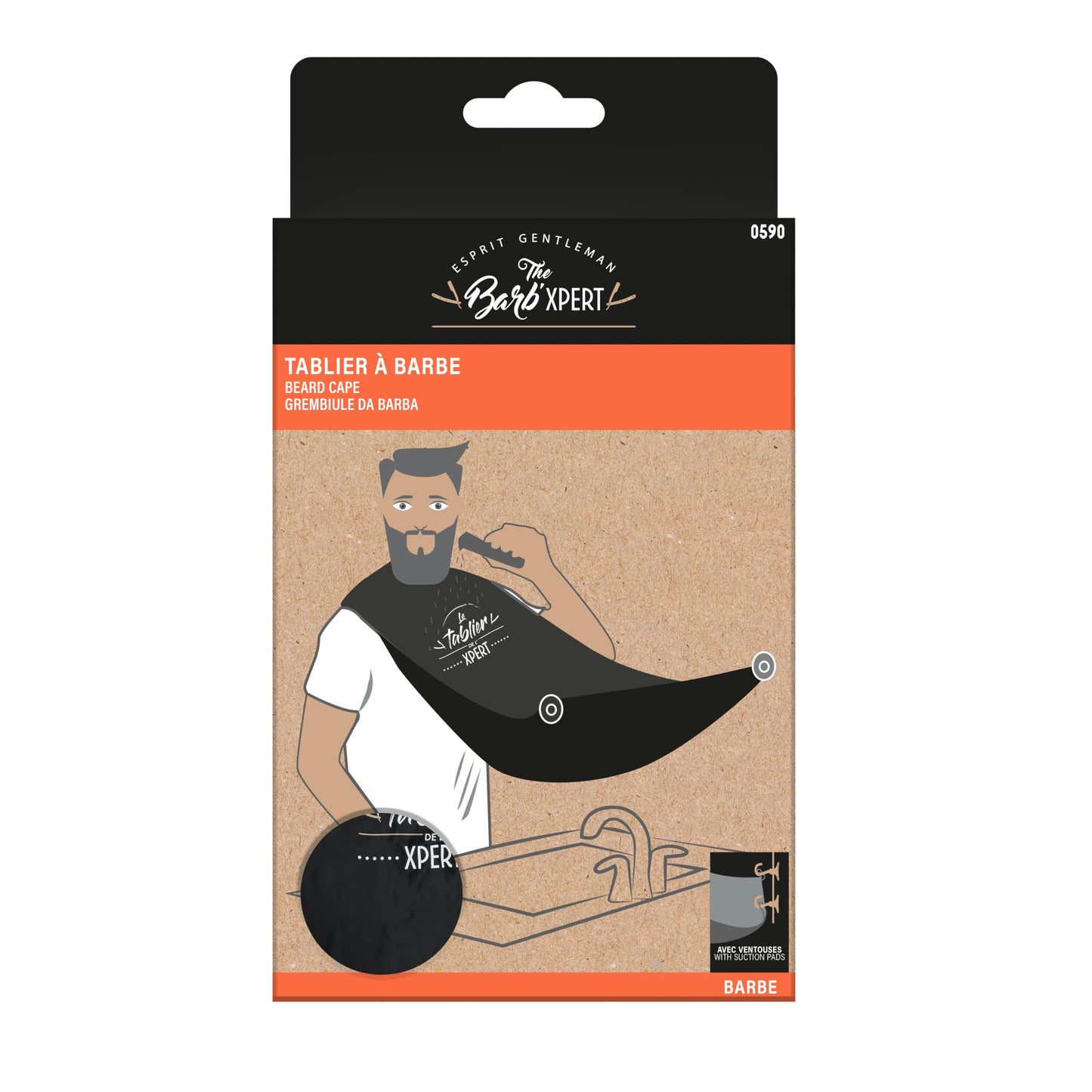The Barb Xpert ESPRIT GENTLEMAN Franck Provost - Grembiule da barba con ventose