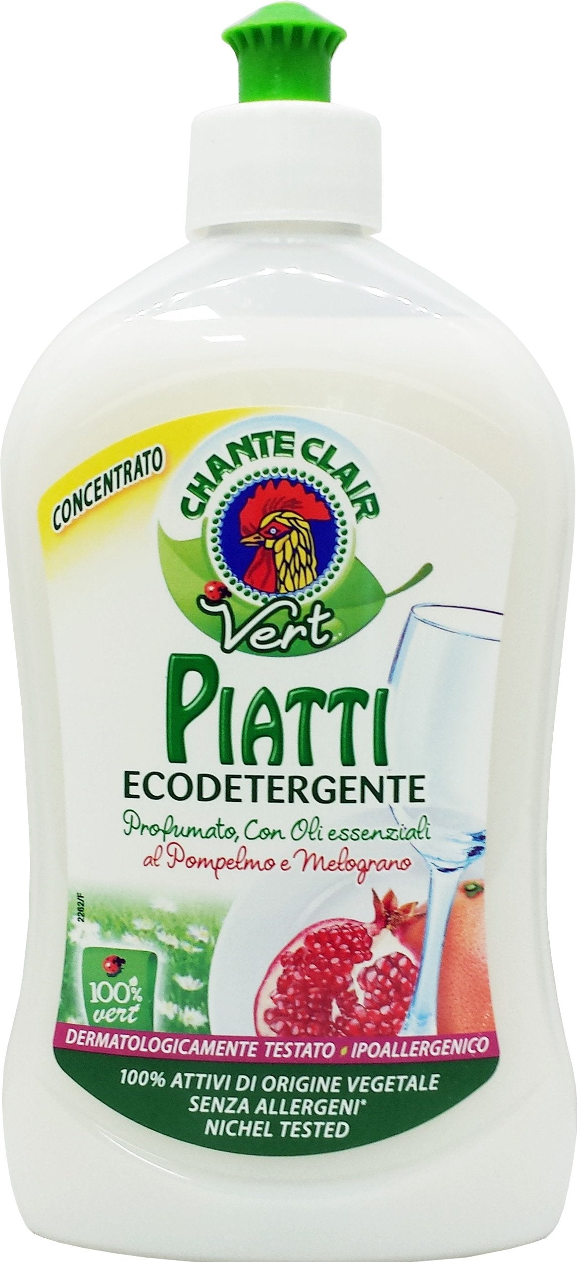 12 x CHANTECLAIR Piatti Conc.100% Vert Ecodeterg.Pompelmo&M.500Ml