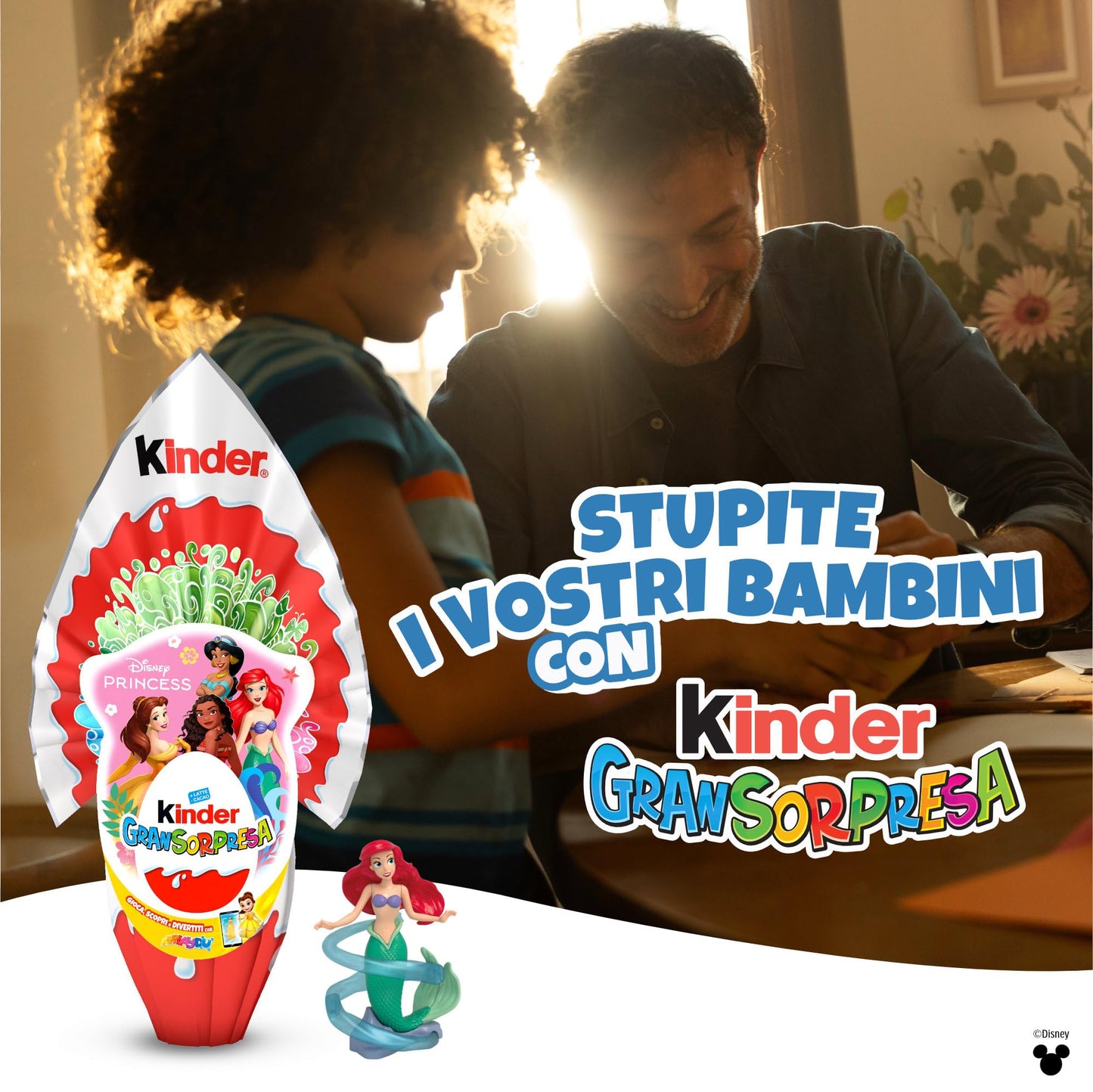 Kinder GranSorpresa Disney Princess - Uovo di Pasqua Kinder 2025, Finissimo Cioccolato al Latte con Sorpresa Disney Princess, Idea Regalo Pasqua, 150 Grammi